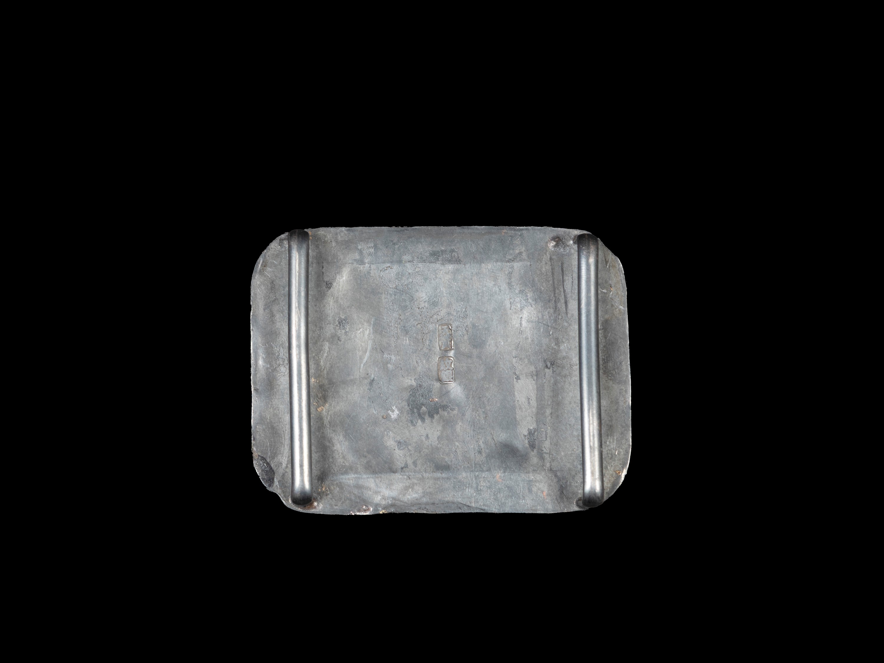 FIBBIA IN GIADA GRIGIA E ARGENTO