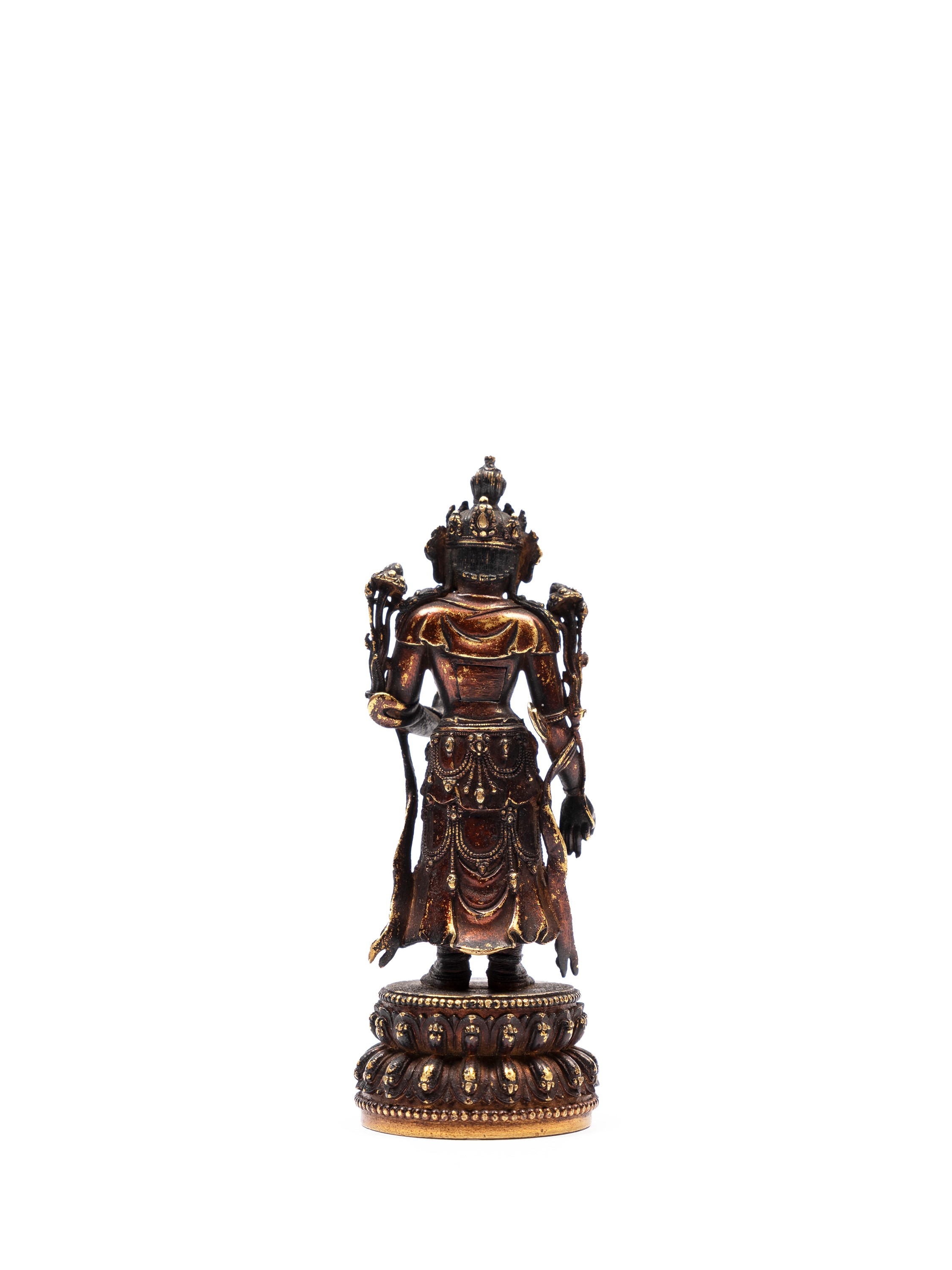 Rara Piccola Figura in Bronzo Dorato