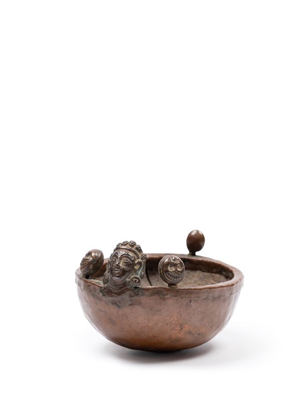 A COPPER AND BONE RITUAL CUP