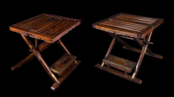 COPPIA DI SEDUTE IN LEGNO HUANGHUALI
