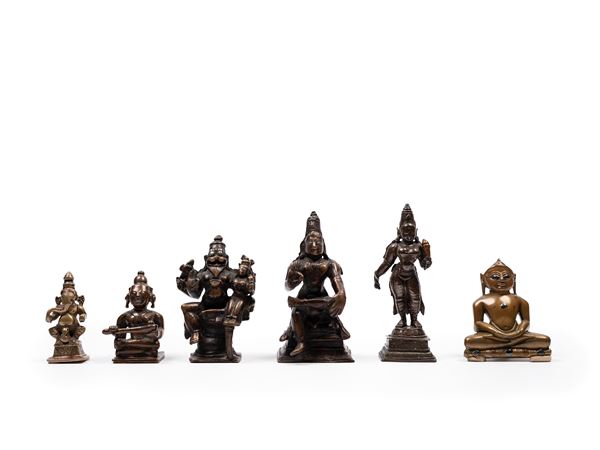 SIX BRONZE FIGURES