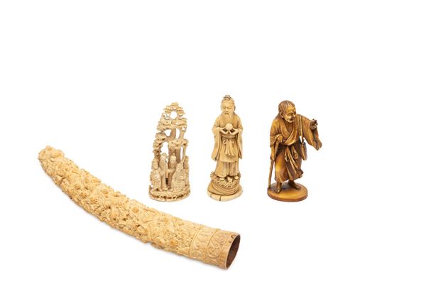 ☼FOUR IVORY SCULPTURE