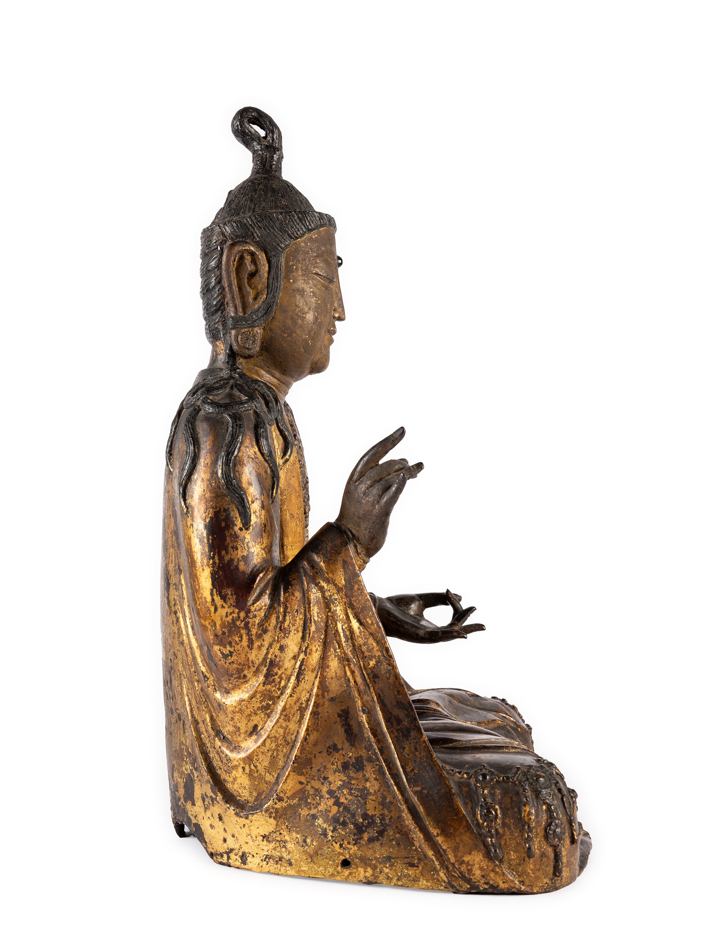 Gwanseum Bosal, Figura in bronzo dorato, h cm 52, Corea, periodo Goryeo, XII/XIII secolo