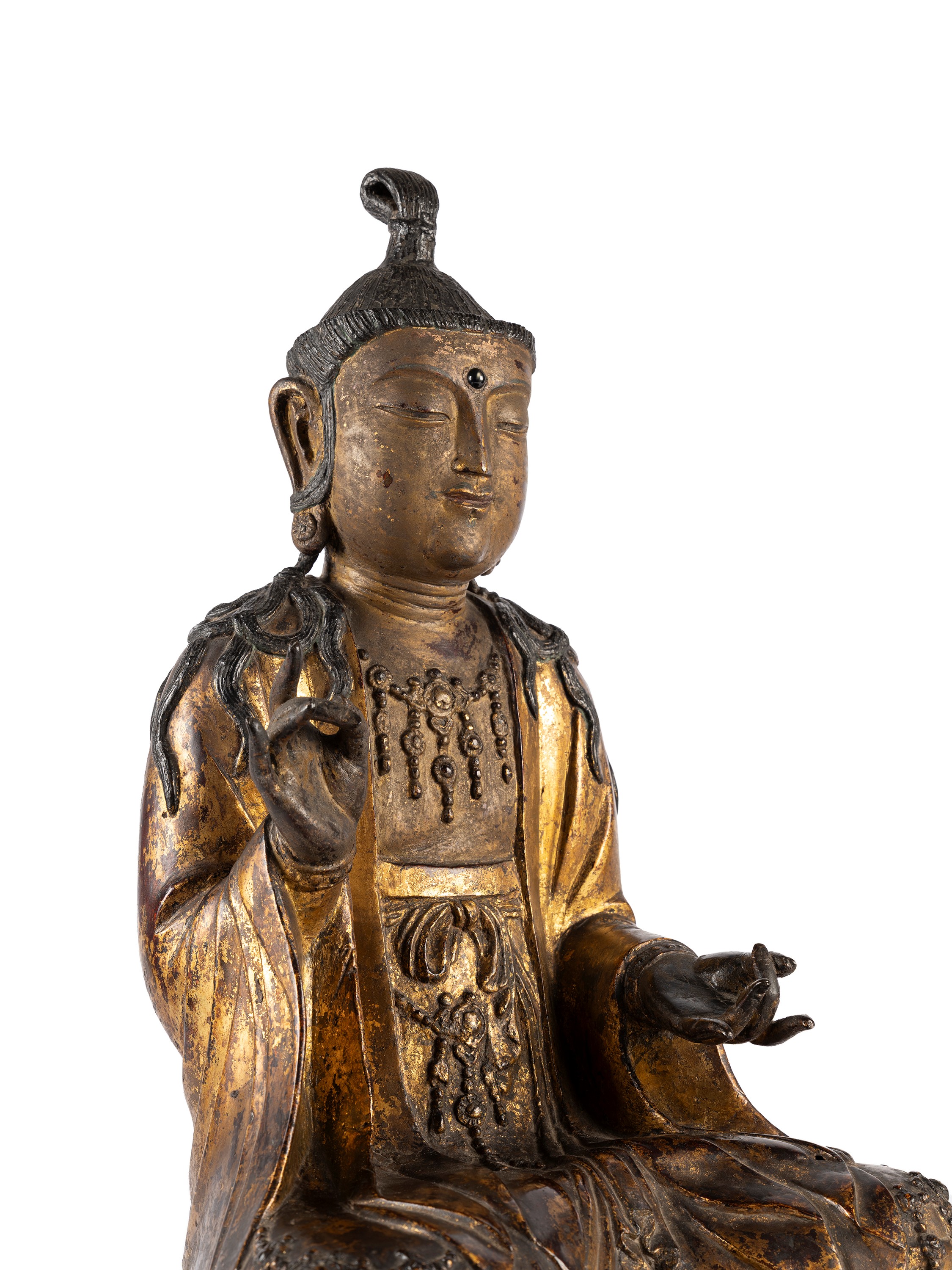 Gwanseum Bosal, Figura in bronzo dorato, h cm 52, Corea, periodo Goryeo, XII/XIII secolo