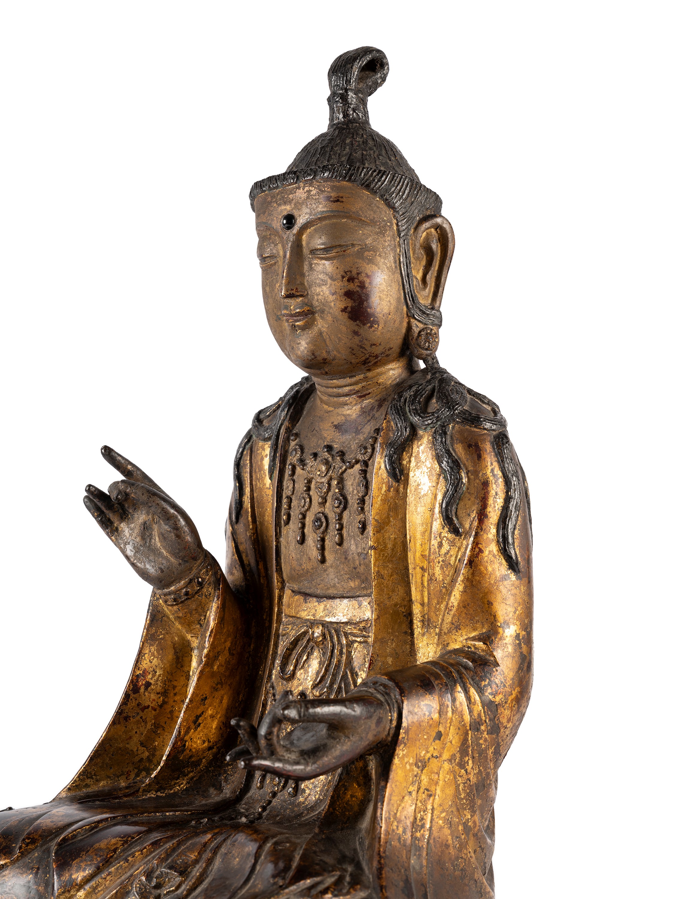 Gwanseum Bosal, Figura in bronzo dorato, h cm 52, Corea, periodo Goryeo, XII/XIII secolo