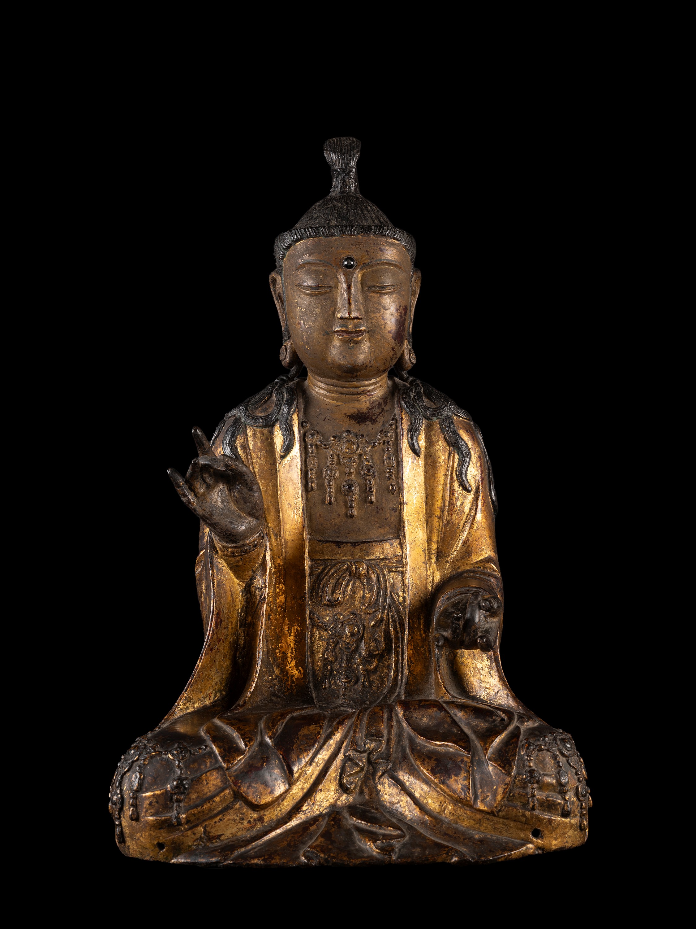 Gwanseum Bosal, Figura in bronzo dorato, h cm 52, Corea, periodo Goryeo, XII/XIII secolo