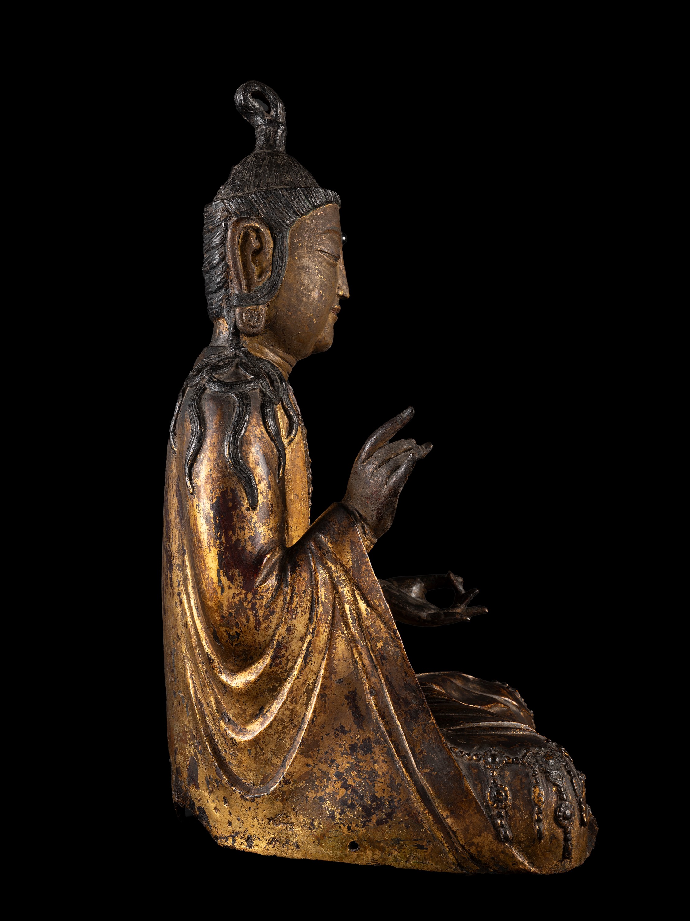 Gwanseum Bosal, Figura in bronzo dorato, h cm 52, Corea, periodo Goryeo, XII/XIII secolo