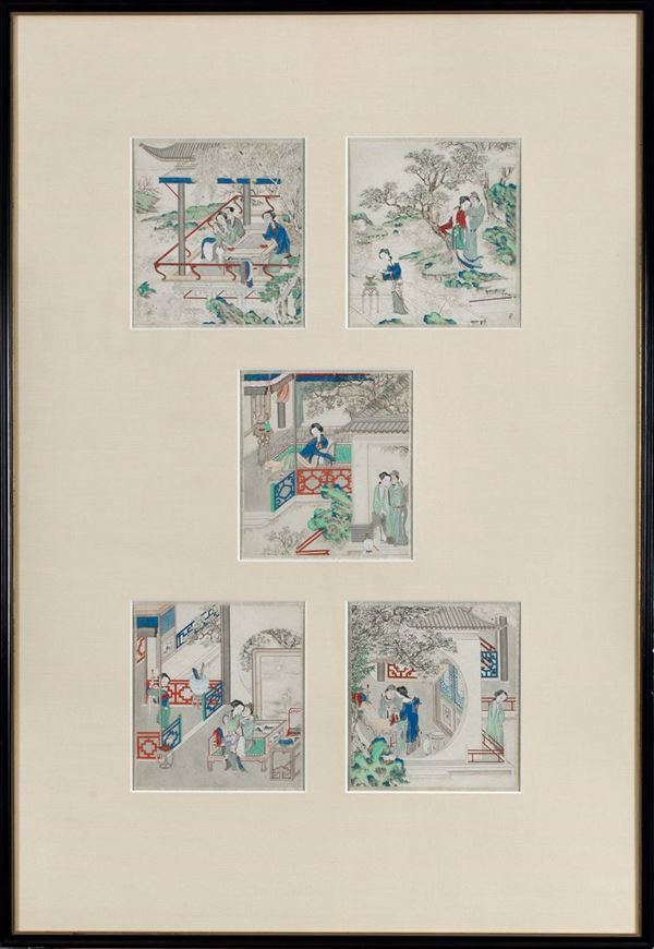  DIPINTO SU CARTA  (Cina, dinastia Qing, XVIII / XIX secolo)  - Asta Fine Asian Art - Marco Polo Auctions - Asian Art Auctions Milano