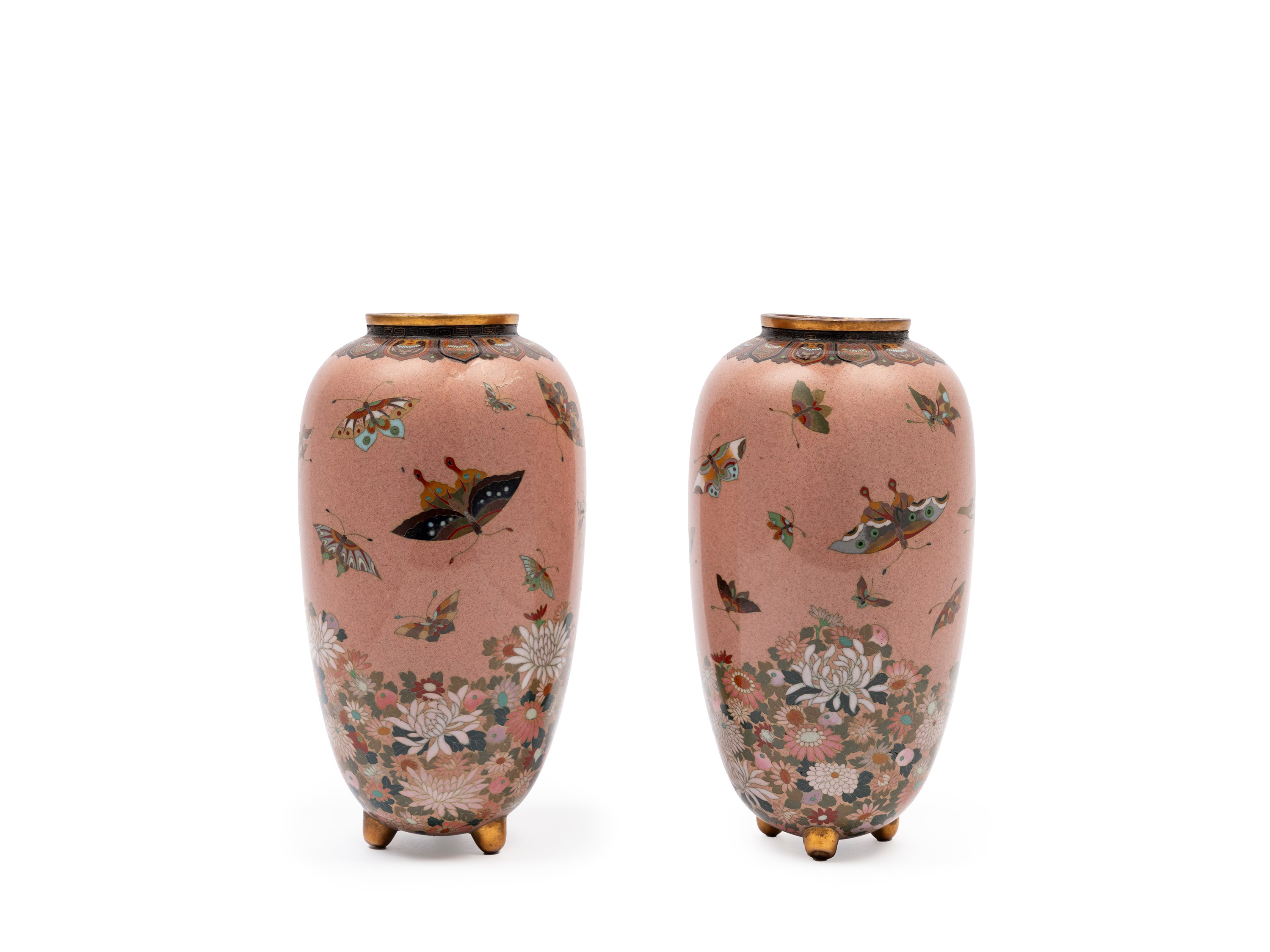 COPPIA DI VASI CLOISONNÉ