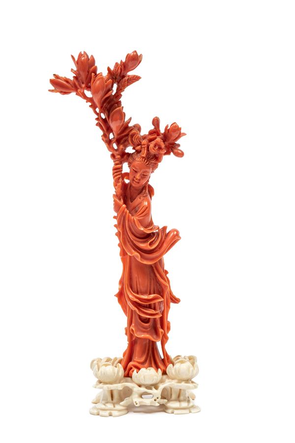 ☼A RED RUBRUM CORAL CARVING