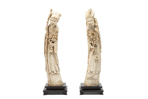 ☼TWO IVORY SCULPTURES