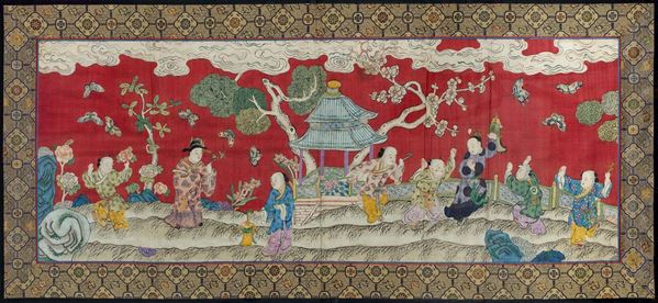TESSUTO IN SETA KESI  ( Cina,(1644-1912))  - Asta Fine Asian Art - Marcopolo srl - Marcopolo Asian Art Auction Milano