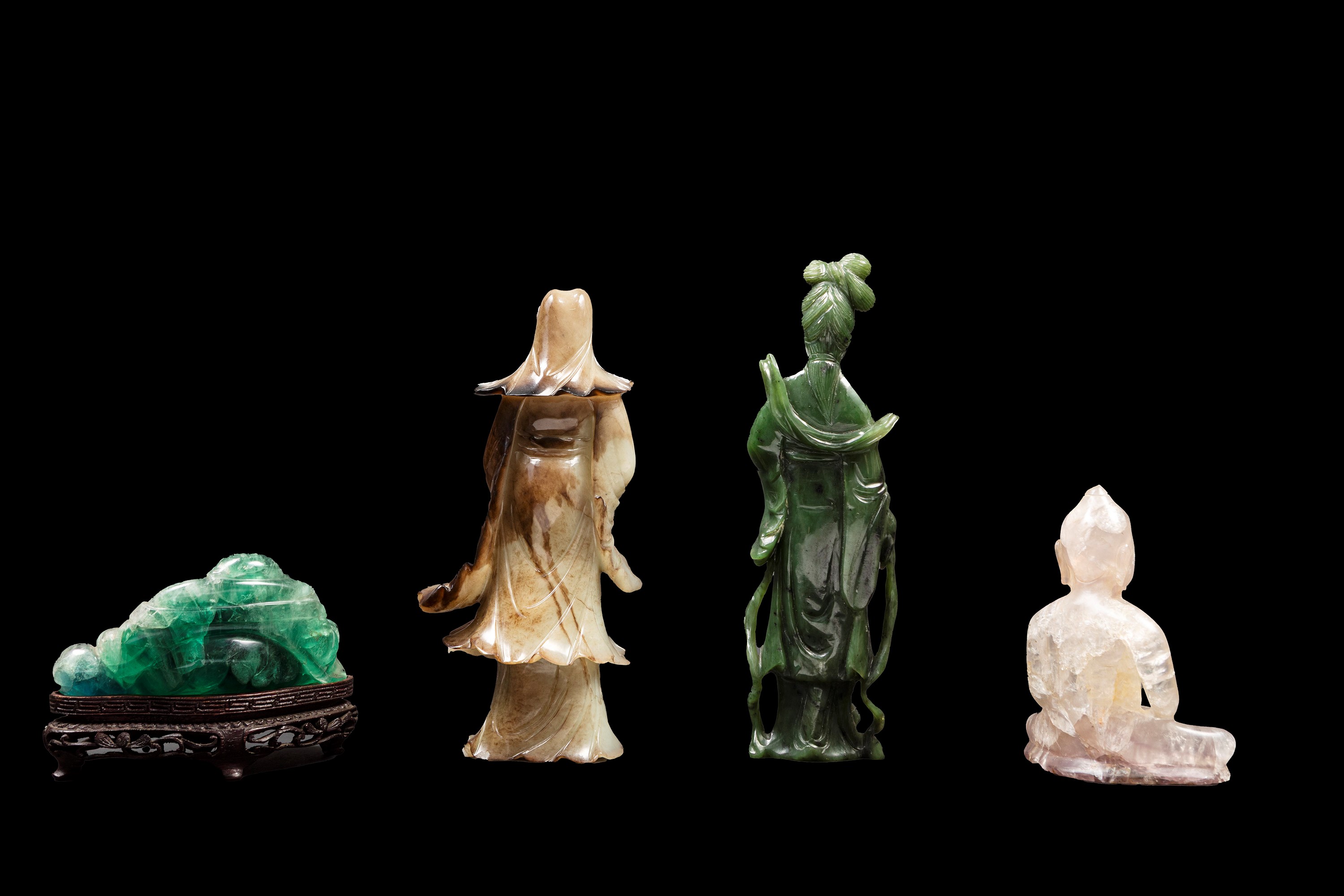 QUATTRO SCULTURE IN PIETRA DURA