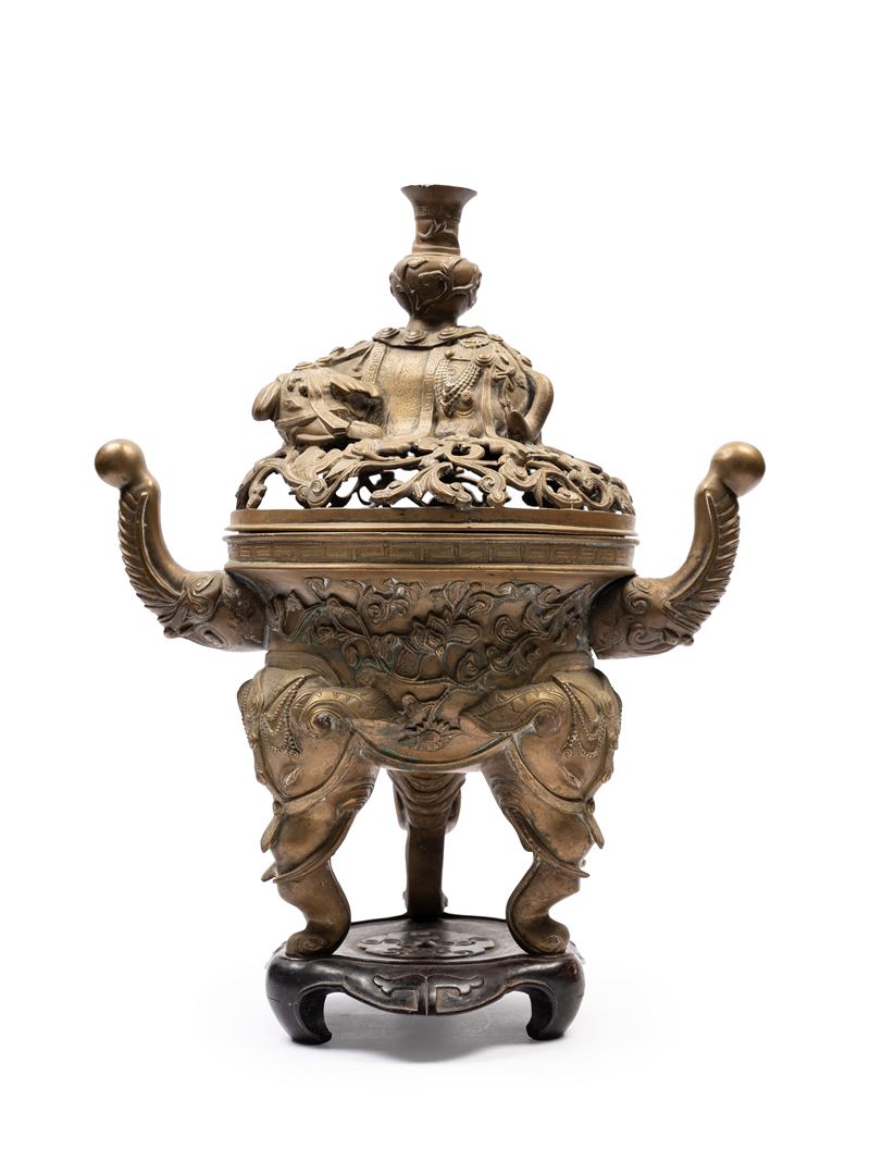 INCENSIERE TRIPODE IN BRONZO