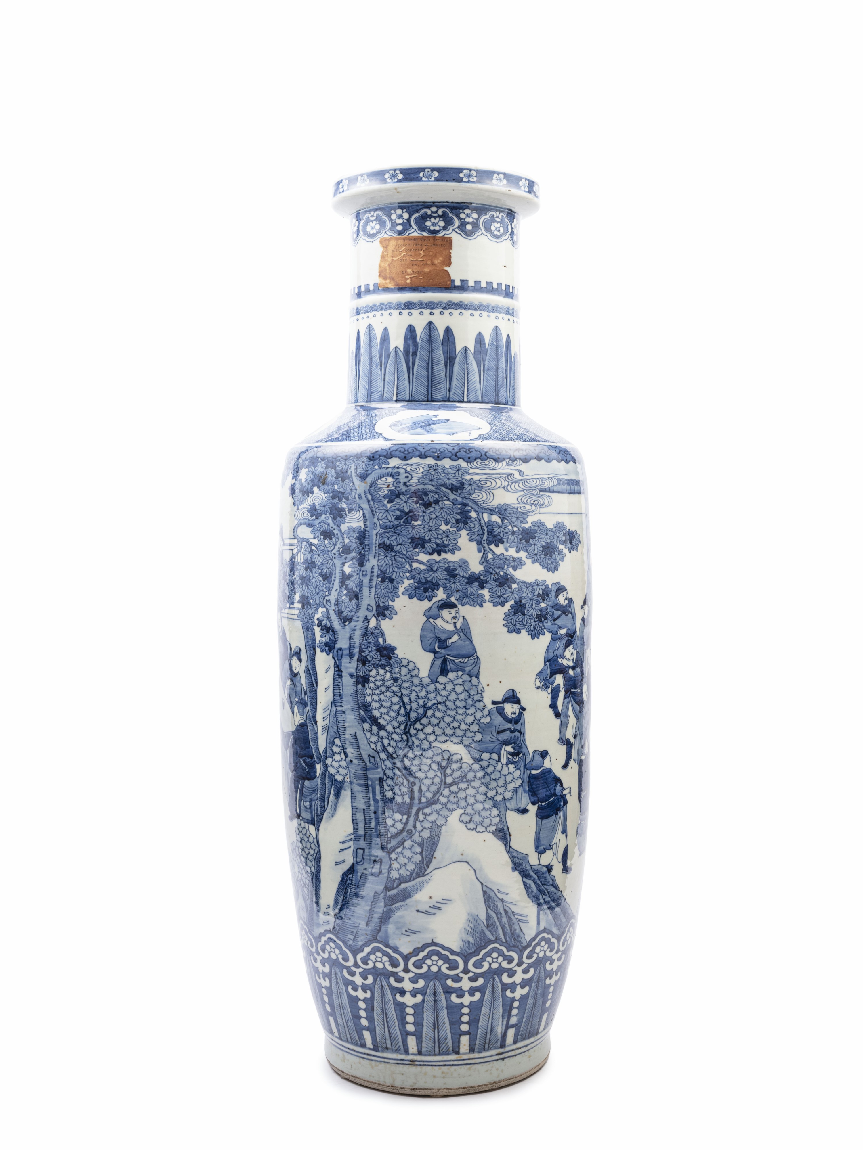 Enorme Vaso in Porcellana Bianca e Blu