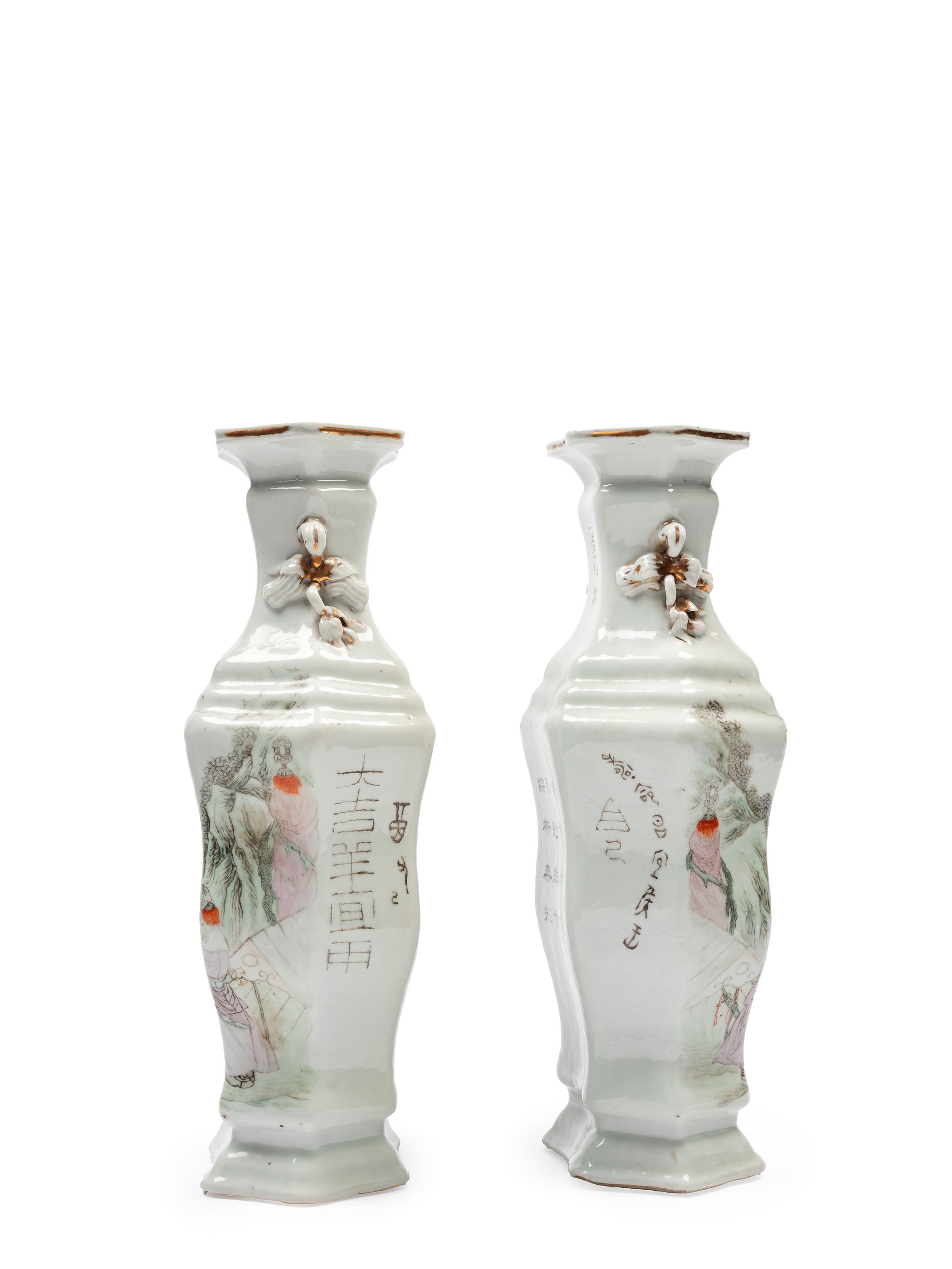 COPPIA DI VASI IN PORCELLANA SHUICAI