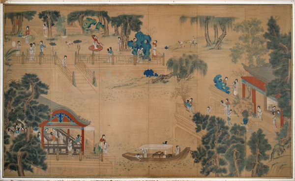 HUGE PAINTING OF COURT SCENE