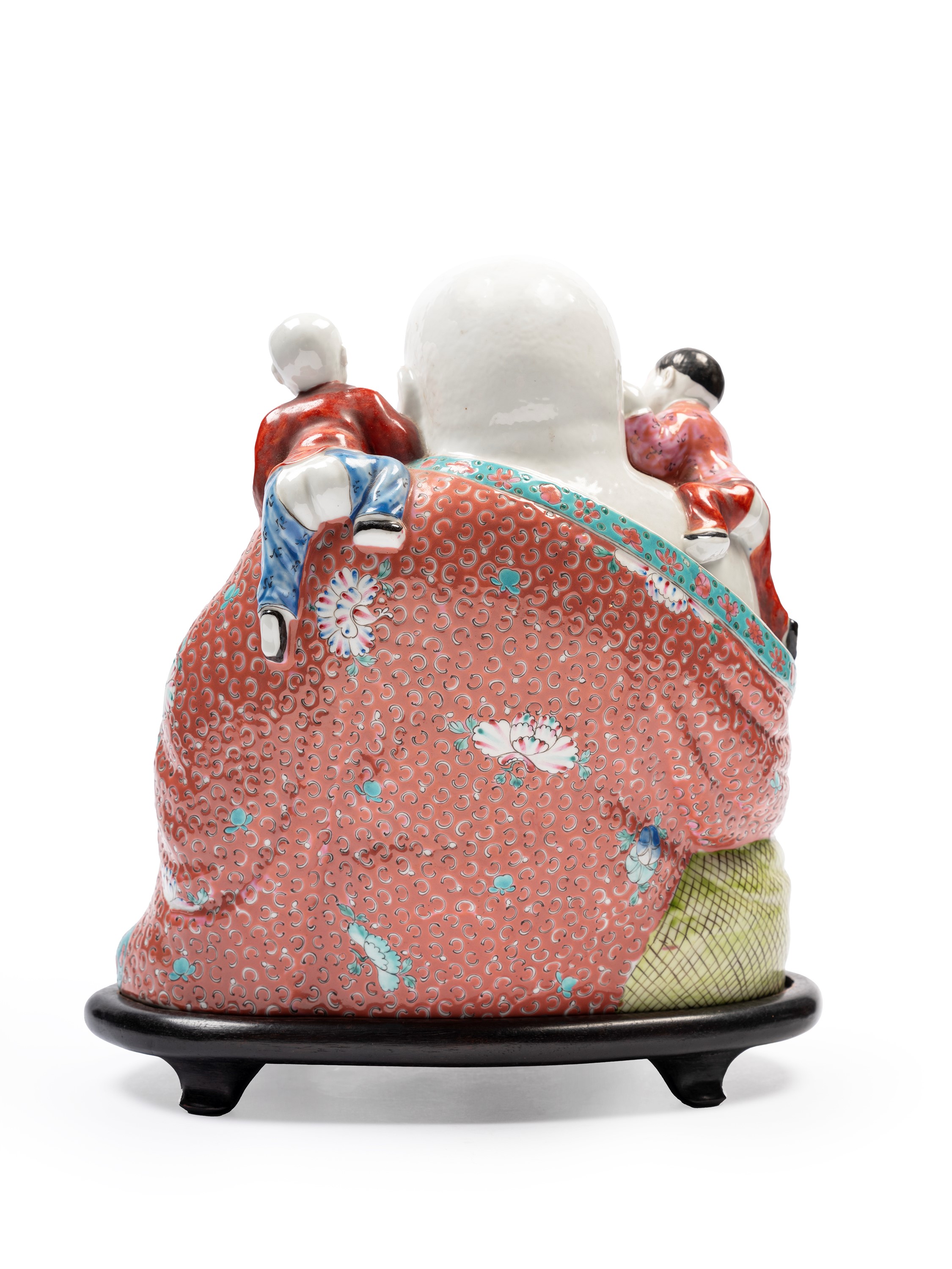 BUDDA IN PORCELLANA FAMIGLIA ROSA