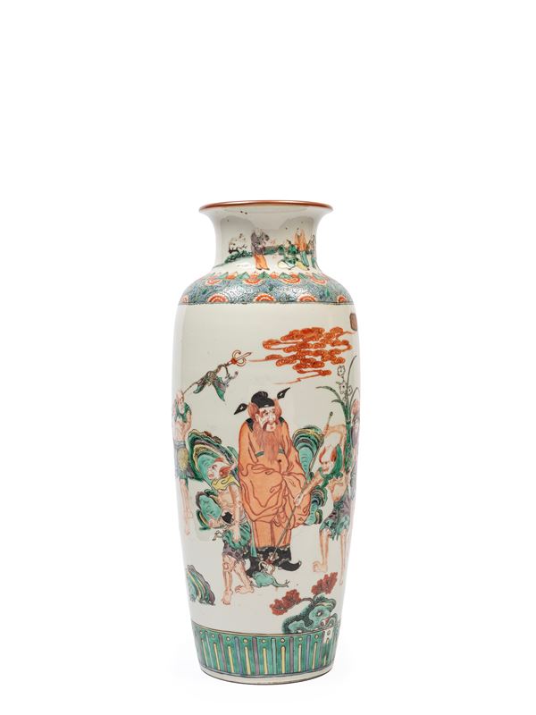 A FAMILLE VERTE PORCELAIN SLEEVE-VASE