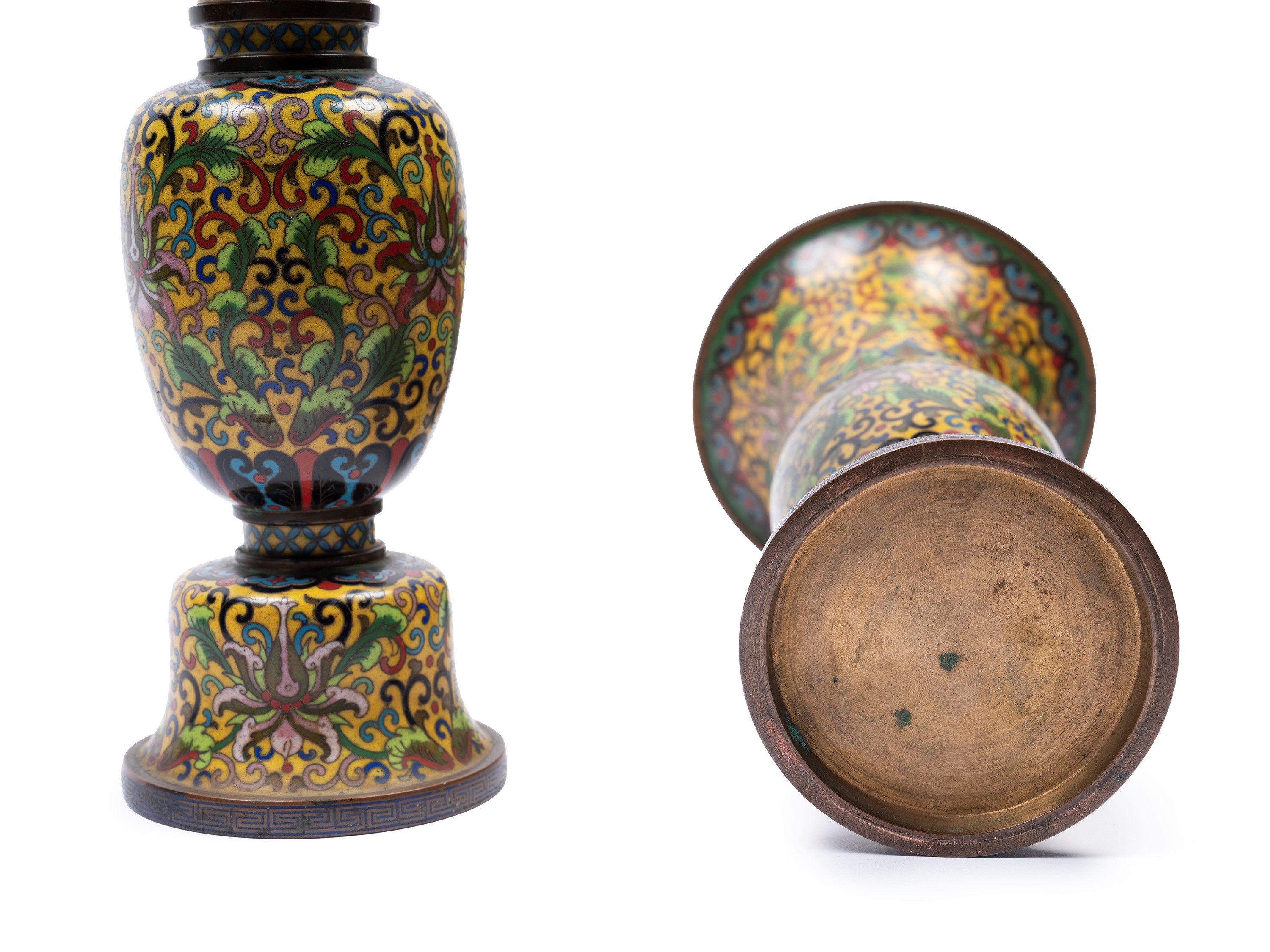 COPPIA DI VASI IN CLOISONNÉ