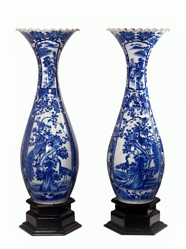 PAIR OF HUGE ARITA VASES