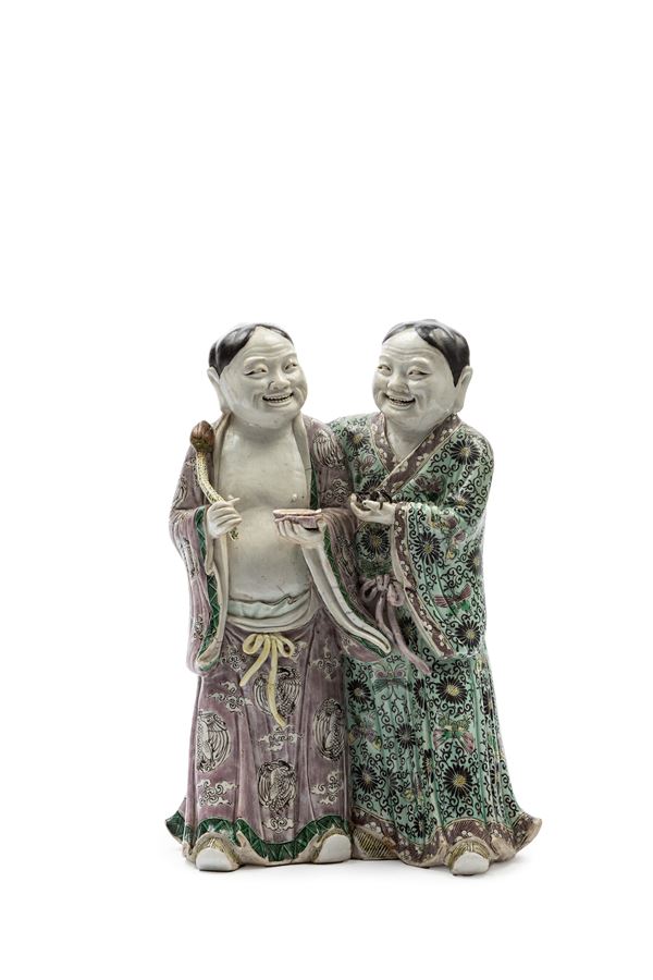 A FAMILLE VERTE PORCELAIN FIGURA