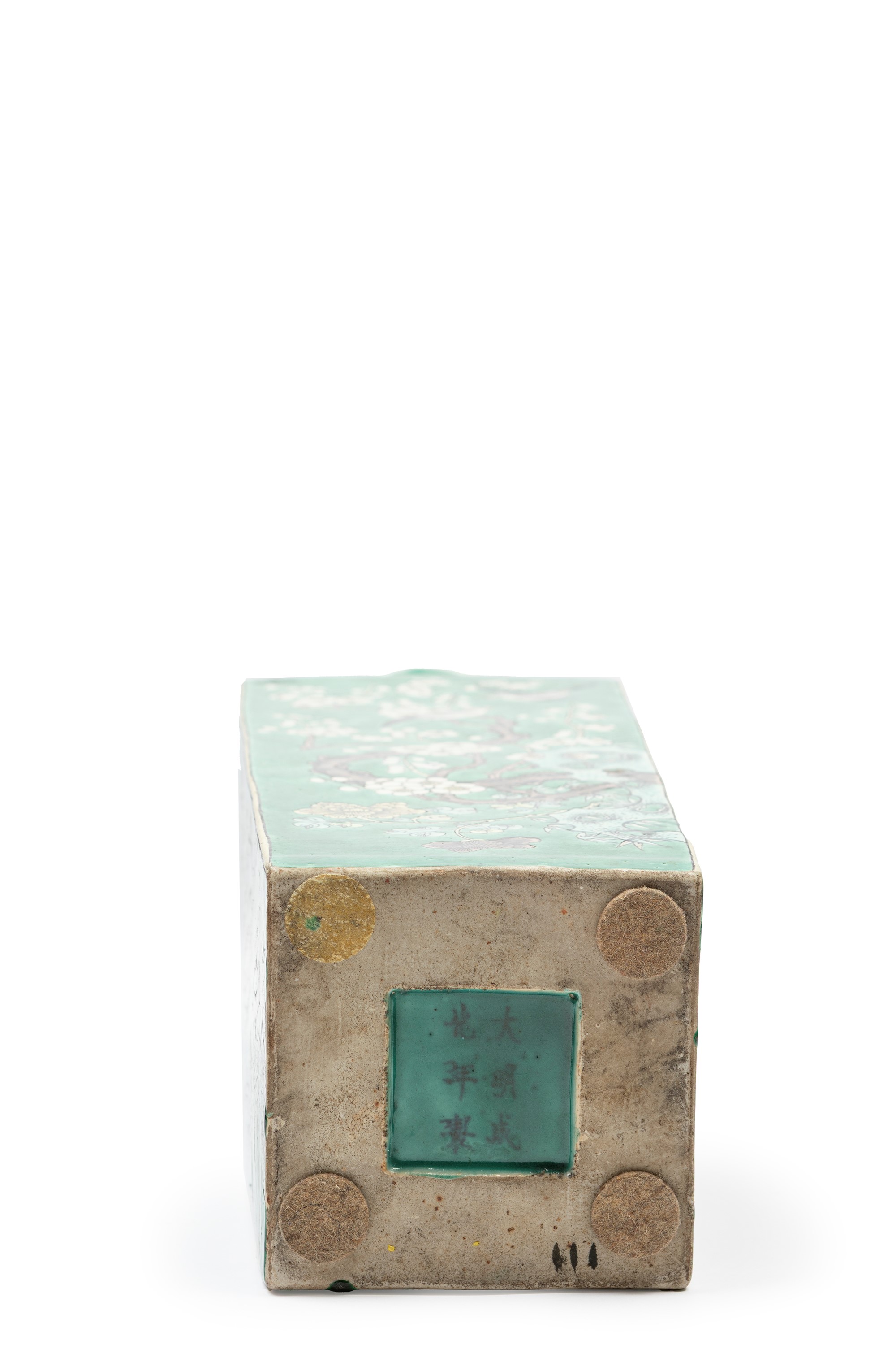 GRANDE VASO IN PORCELLANA FAMIGLIA VERDE A COLONNA DI BALAUSTRA