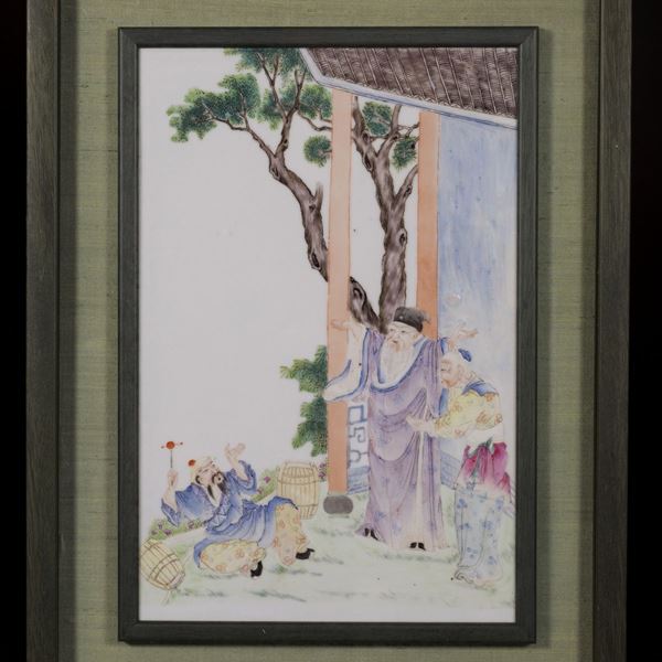 PORCELAIN PLACQUE  (China, RepublicPeriod (1912-1949))  - Auction Fine Asian Art - Marcopolo srl - Marcopolo Asian Art Auction Milano