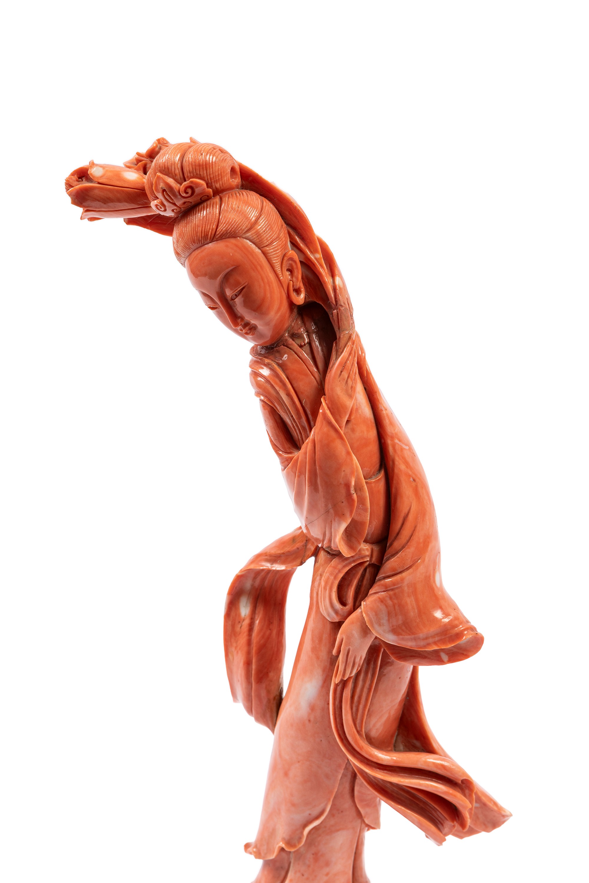 ☼GRANDE SCULTURA IN CORALLO ROSSO MOMO O CERASUOLO