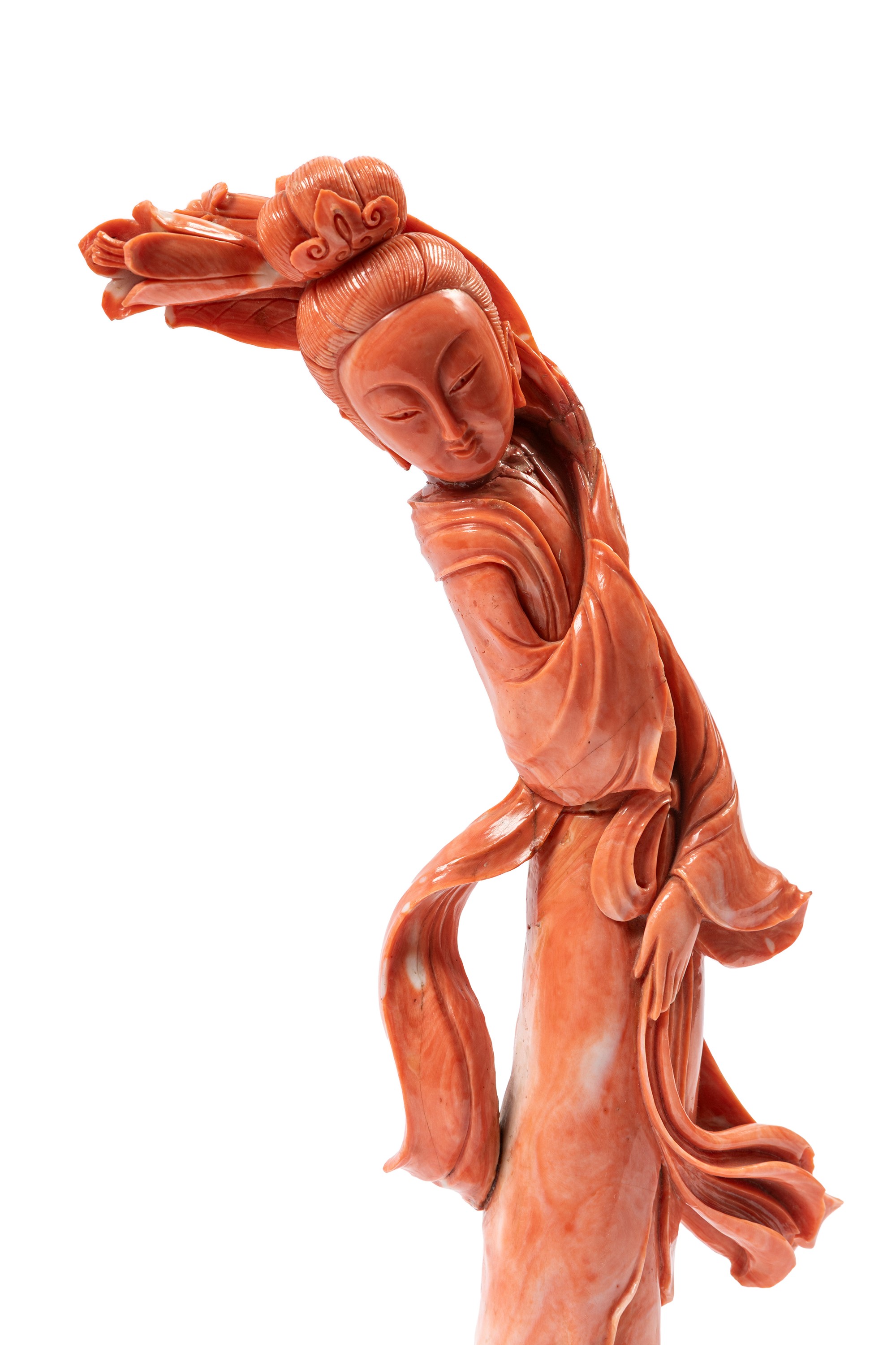 ☼GRANDE SCULTURA IN CORALLO ROSSO MOMO O CERASUOLO