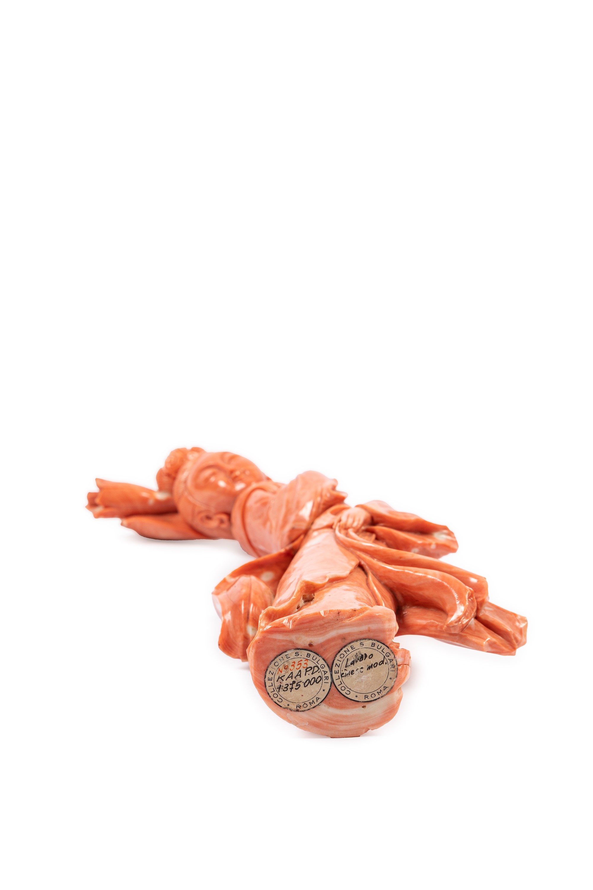 ☼GRANDE SCULTURA IN CORALLO ROSSO MOMO O CERASUOLO