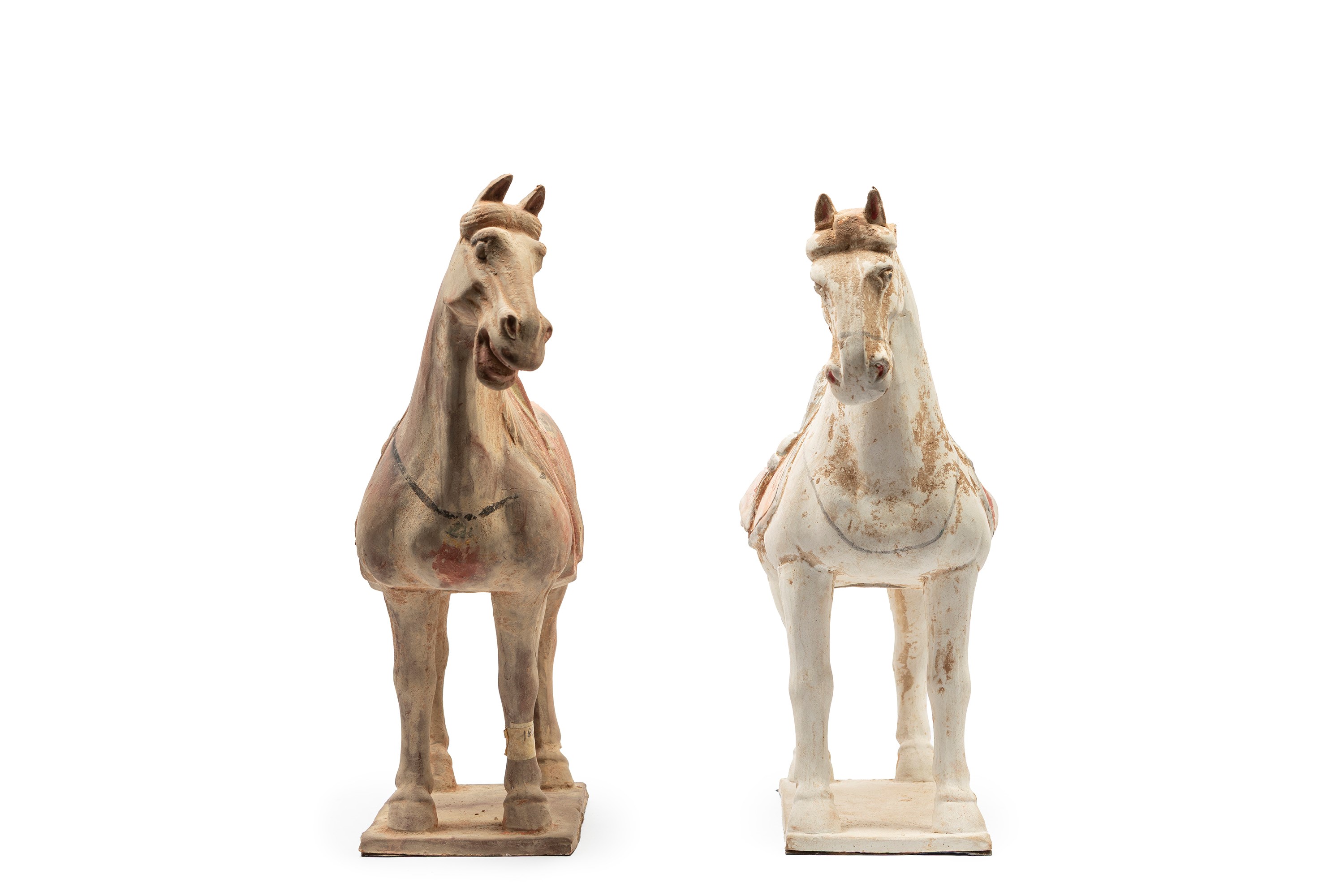 COPPIA DI CAVALLI CINESI IN TERRACOTTA IN STILE TANG