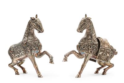 Coppia di Cavalli in Argento