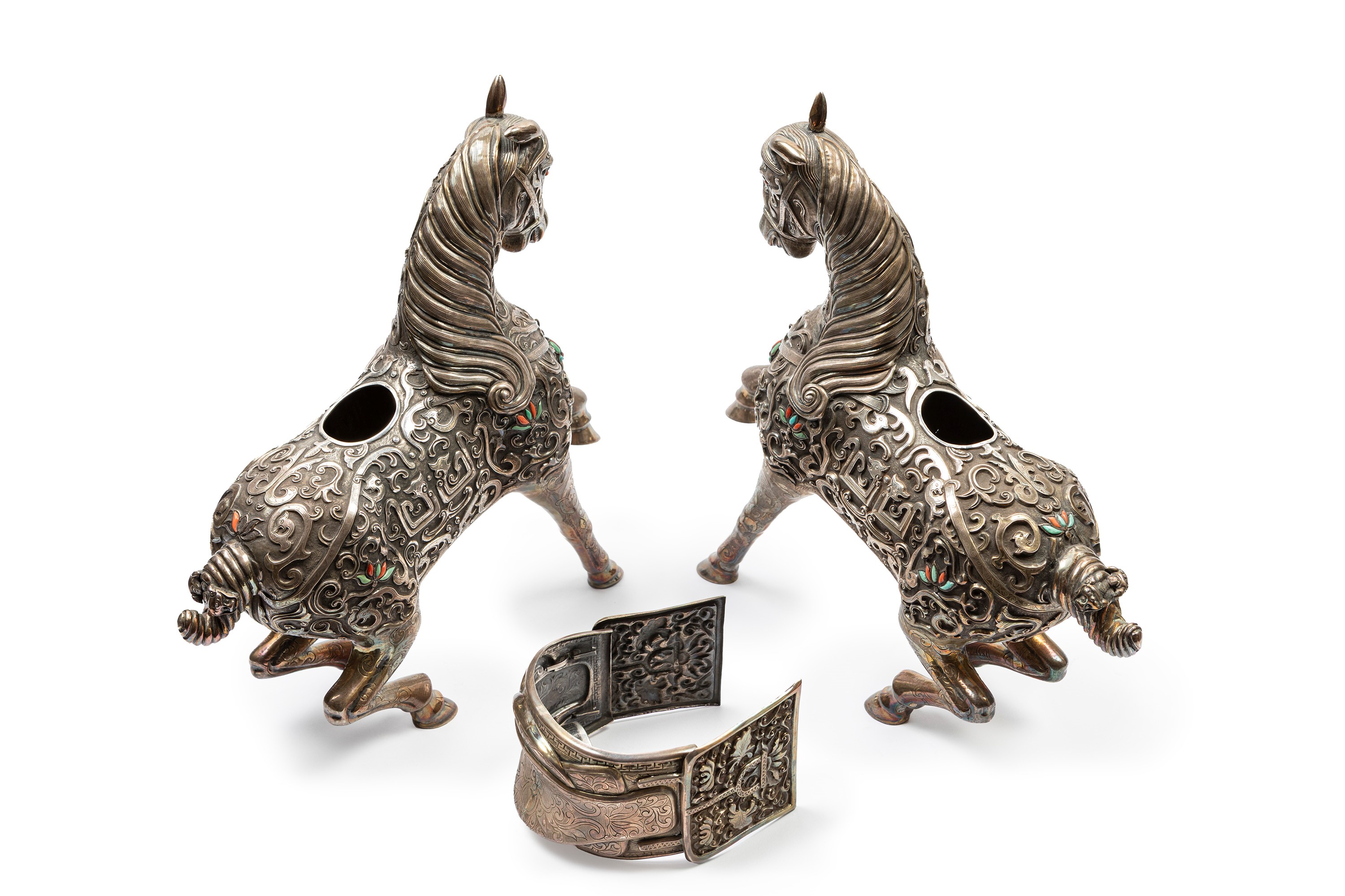 Coppia di Cavalli in Argento