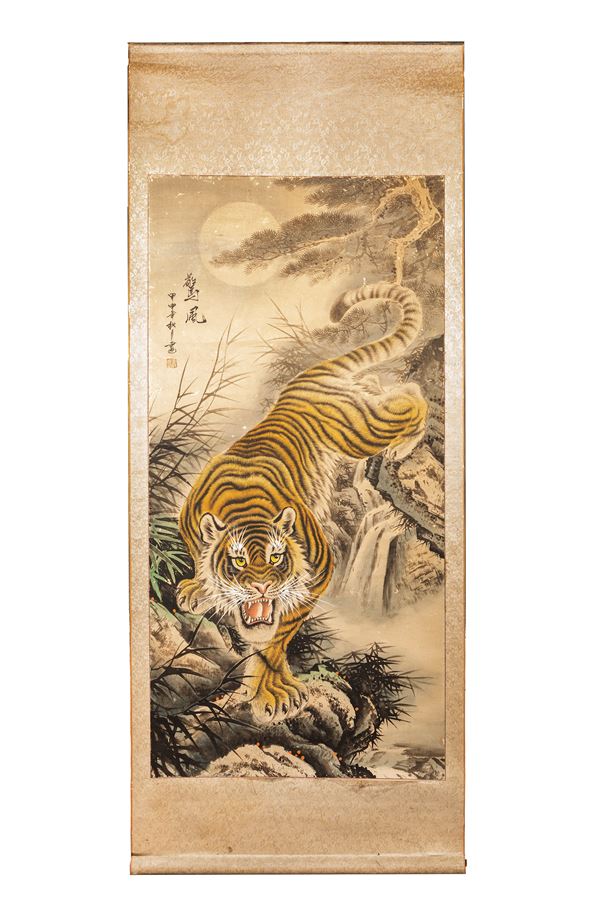 A PAINTED SCROLL ON PAPER
