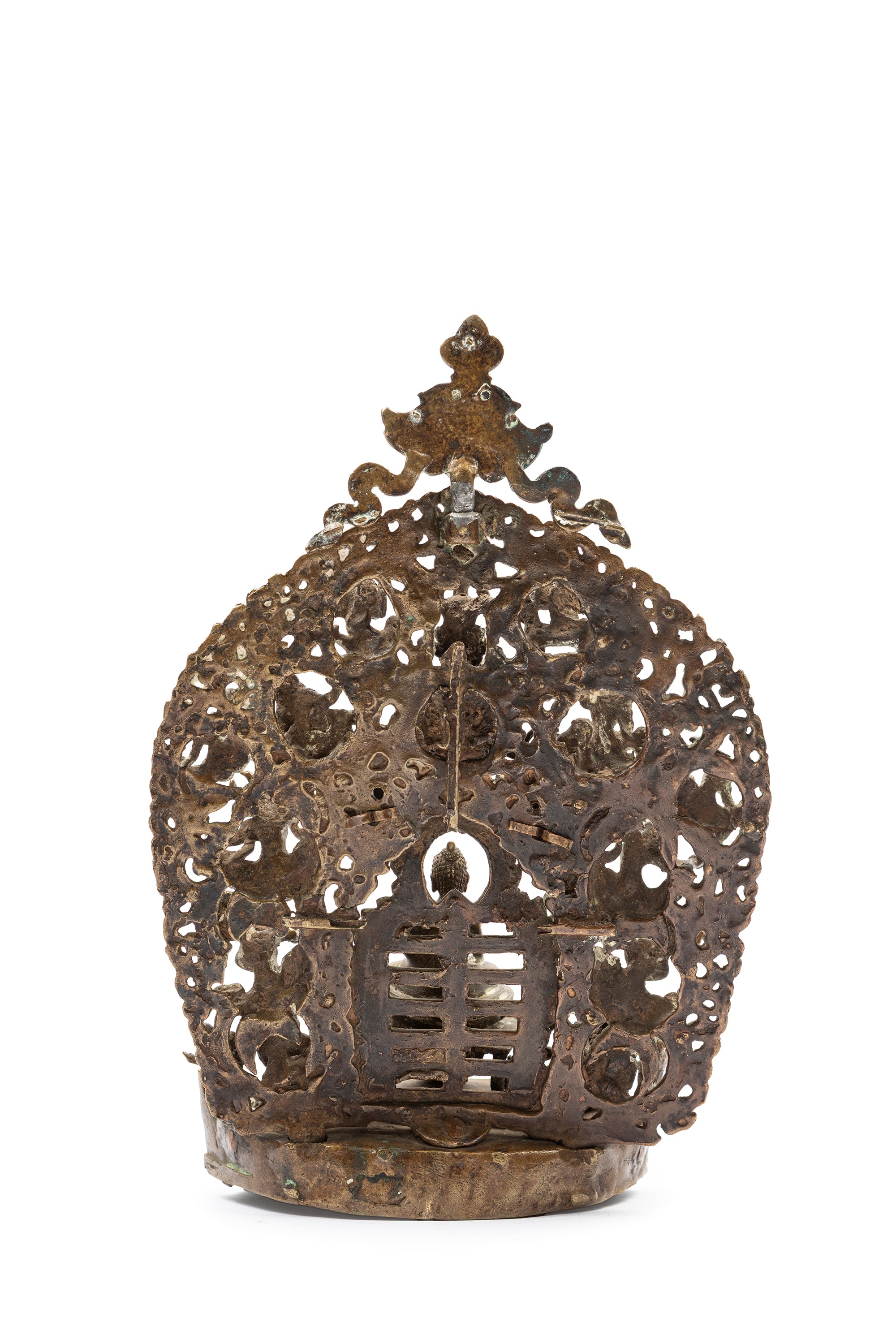 Raro Gruppo in Bronzo Centrato da Buddha