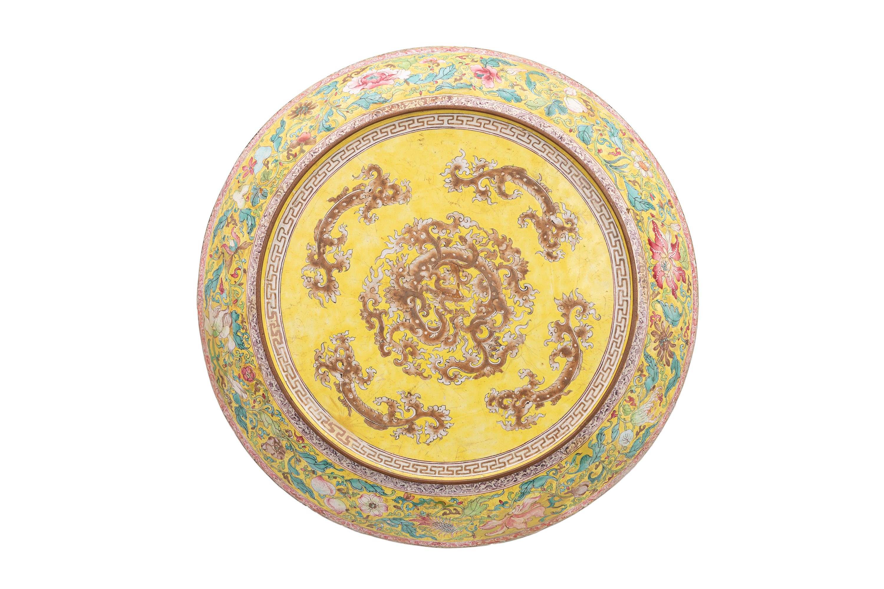 RARO PIATTO FAMIGLIA ROSA SMALTATO SU RAME