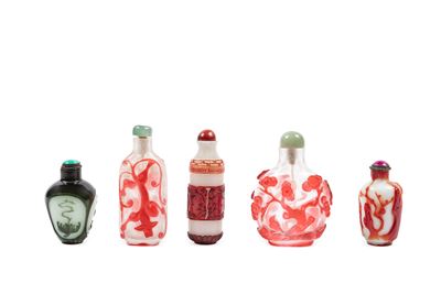 Cinque Snuff Bottles in Vetro