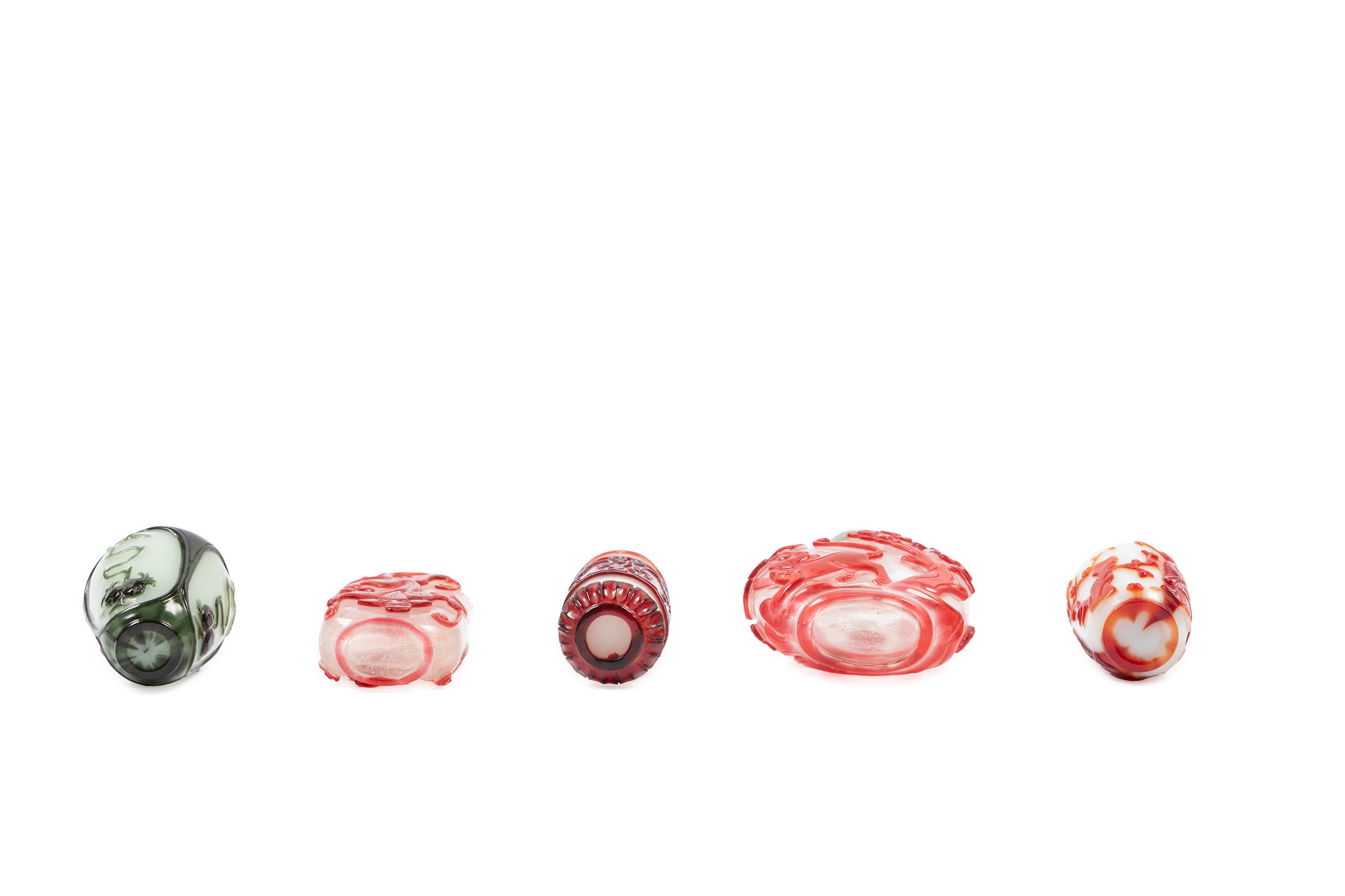 Cinque Snuff Bottles in Vetro