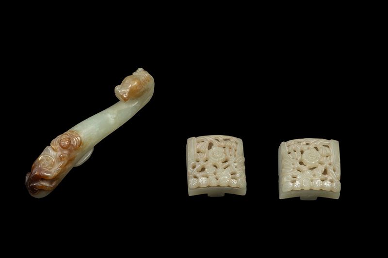 TRE FIBBIE IN GIADA RUGGINE