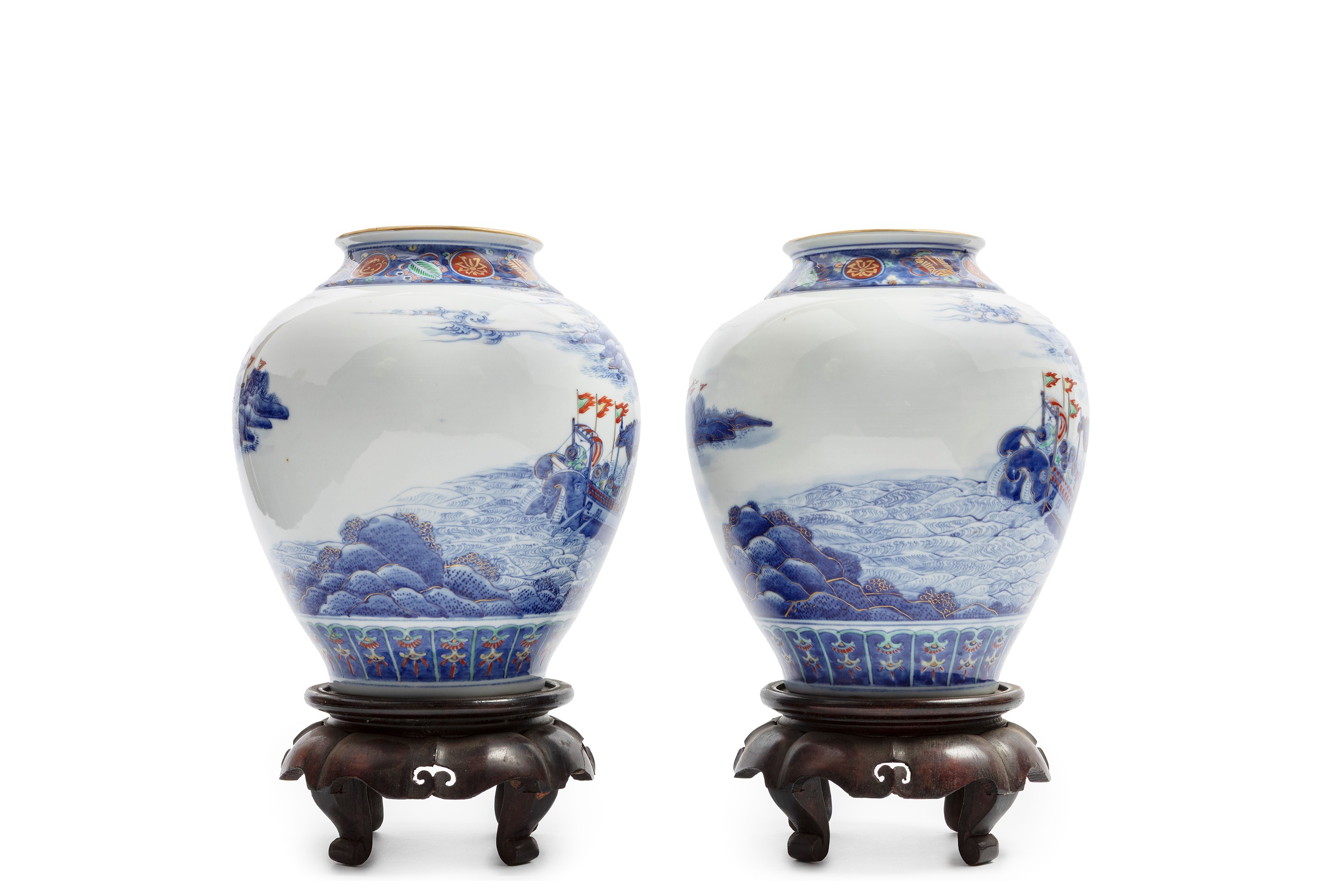 Coppia di Vasi in Porcellana Imari