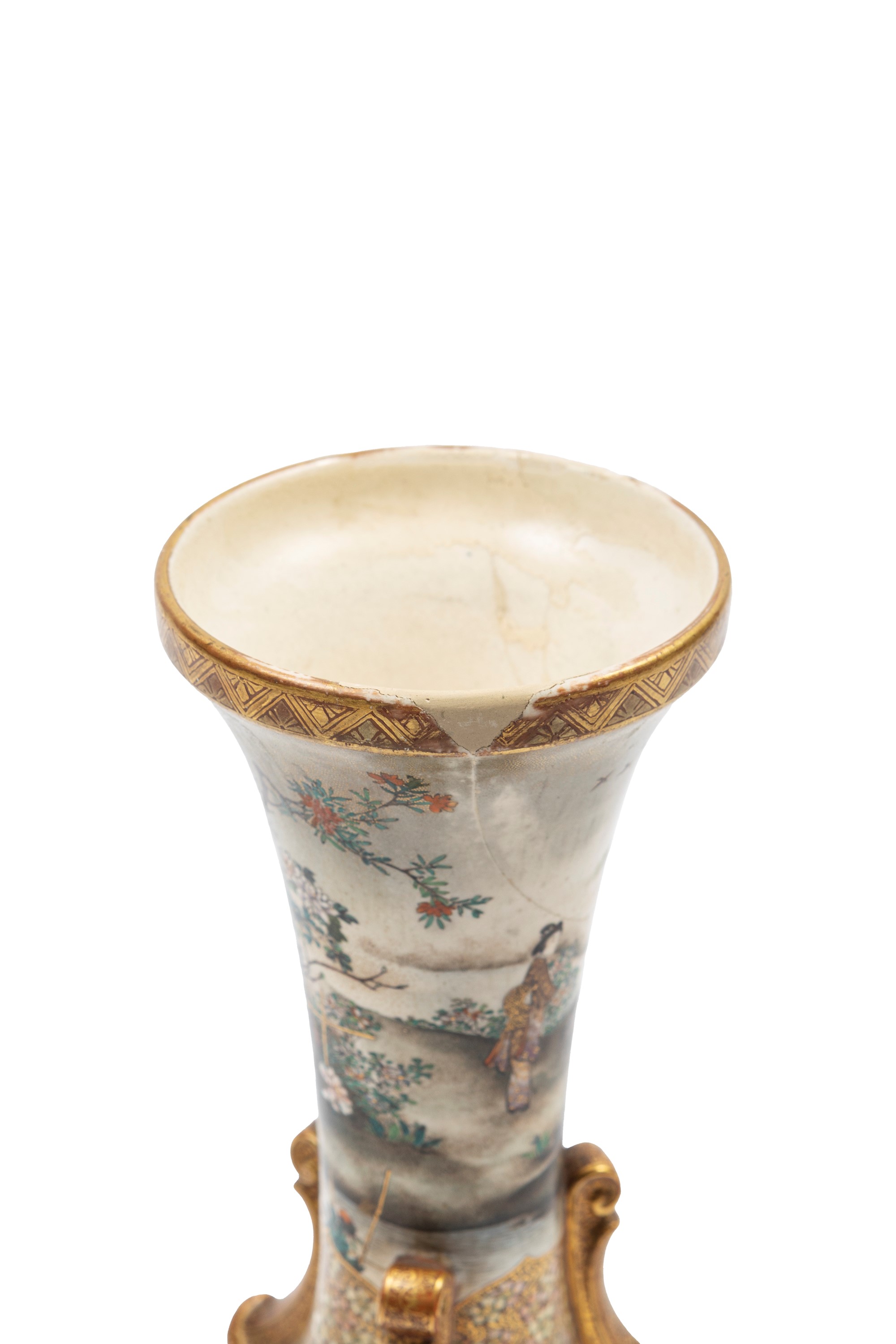 Vaso Satsuma Kinkozan a Forma di Tromba