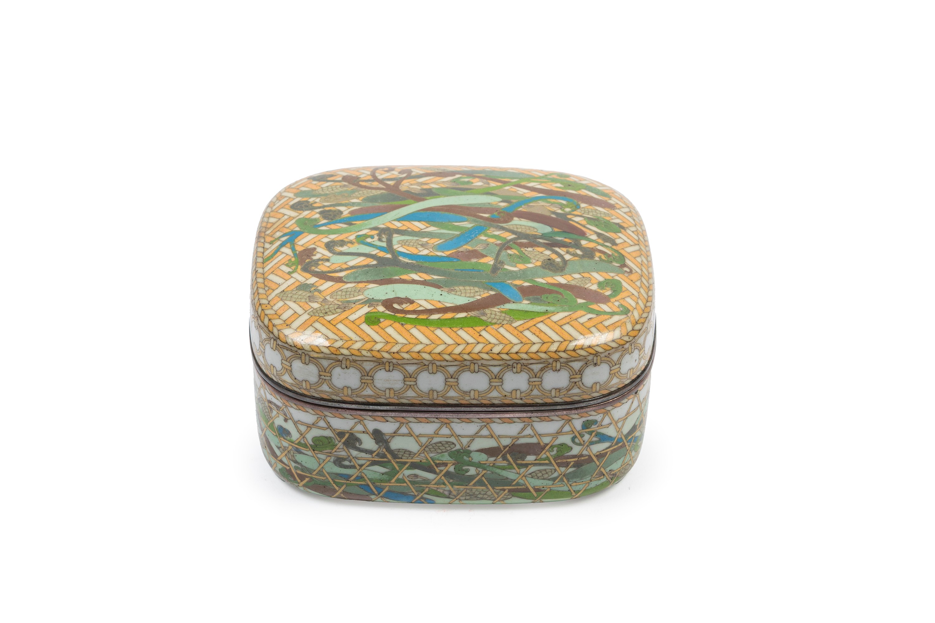 Scatola Rettangolare in Smalto Cloisonné