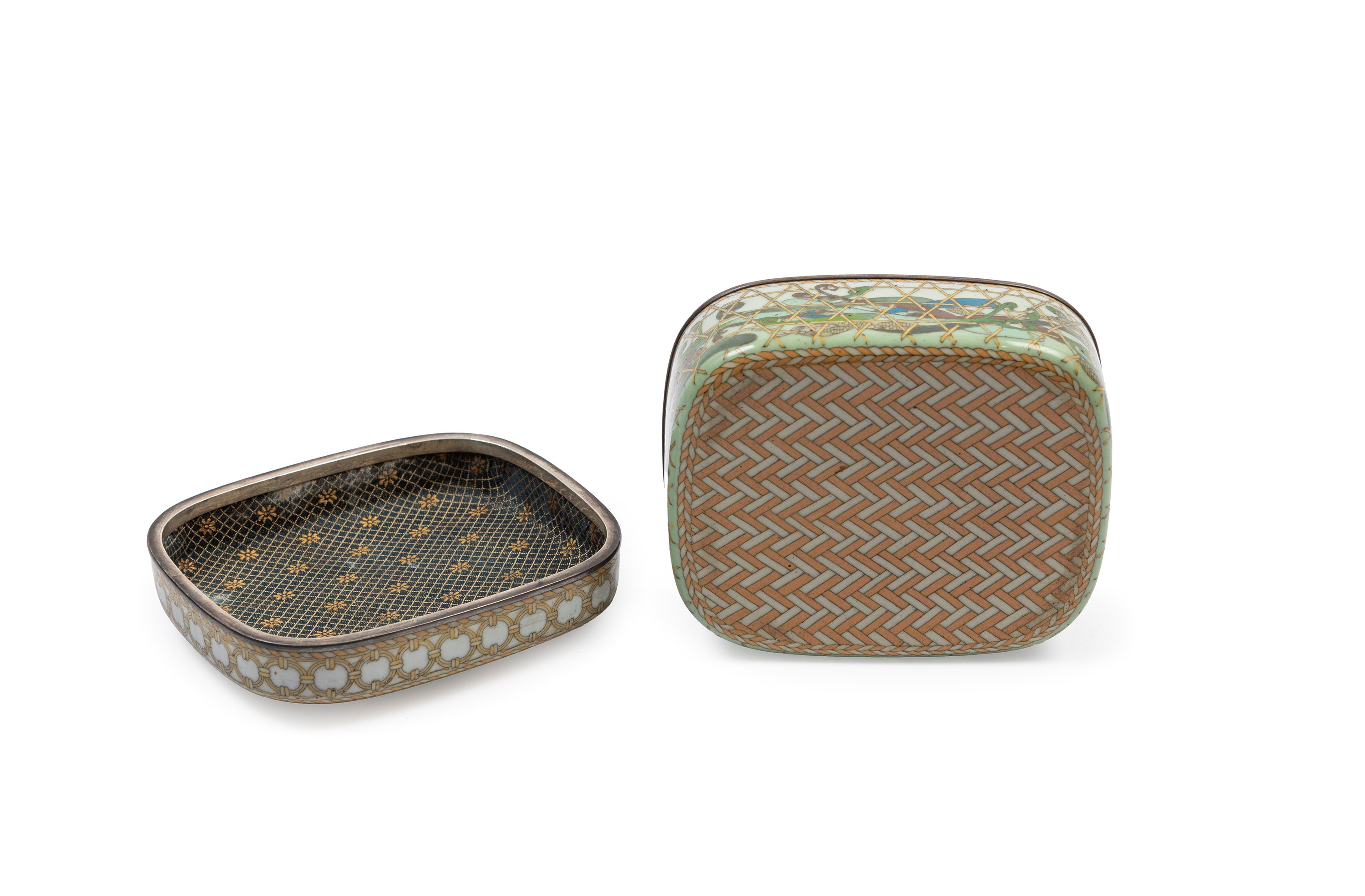 Scatola Rettangolare in Smalto Cloisonné