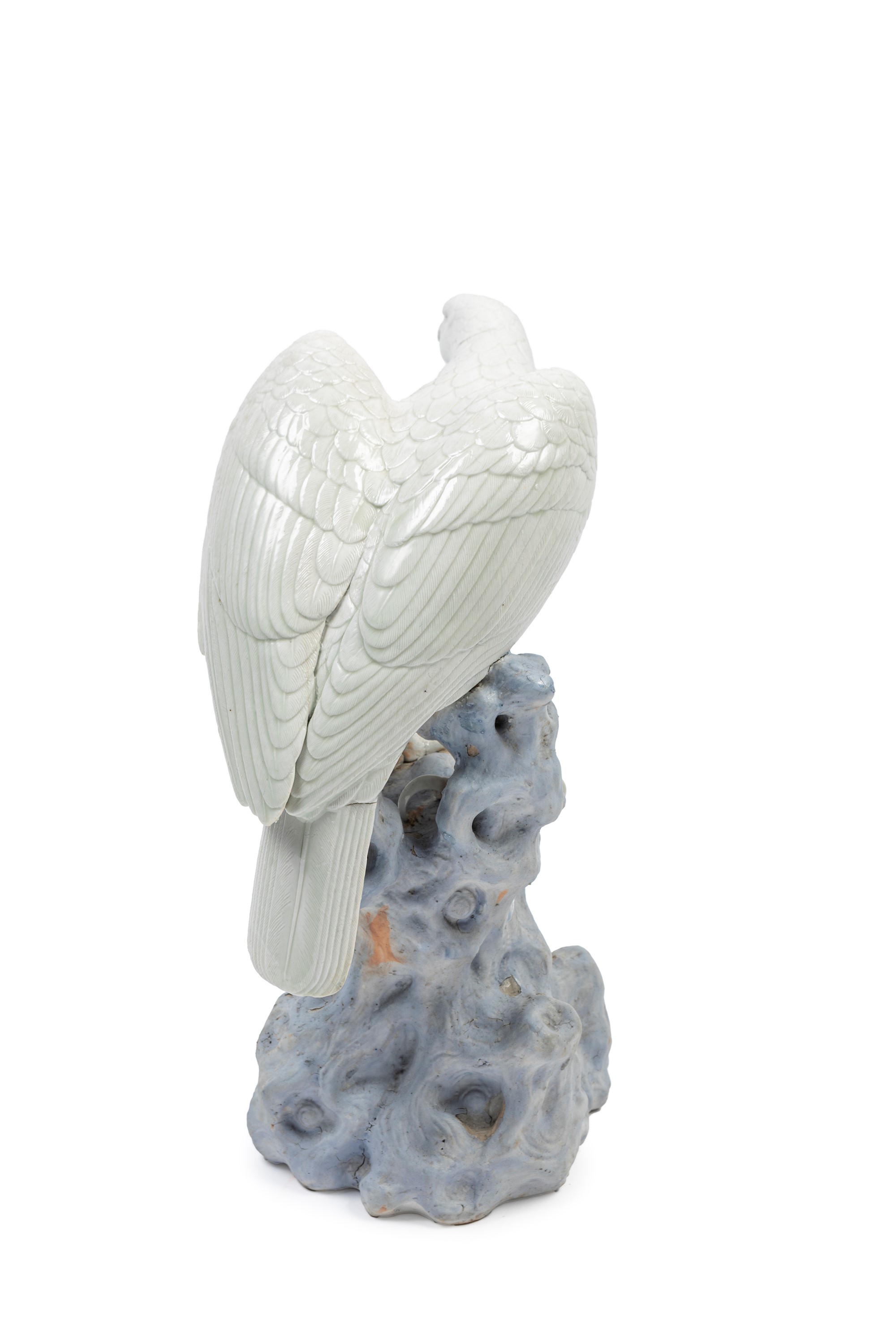 Grande Scultura in Porcellana Raffigurante Falco