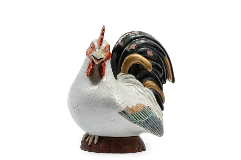 Gallo in Ceramica Policroma