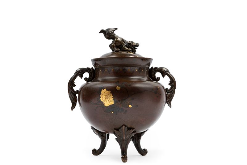 INCENSIERE TRIPODE IN BRONZO