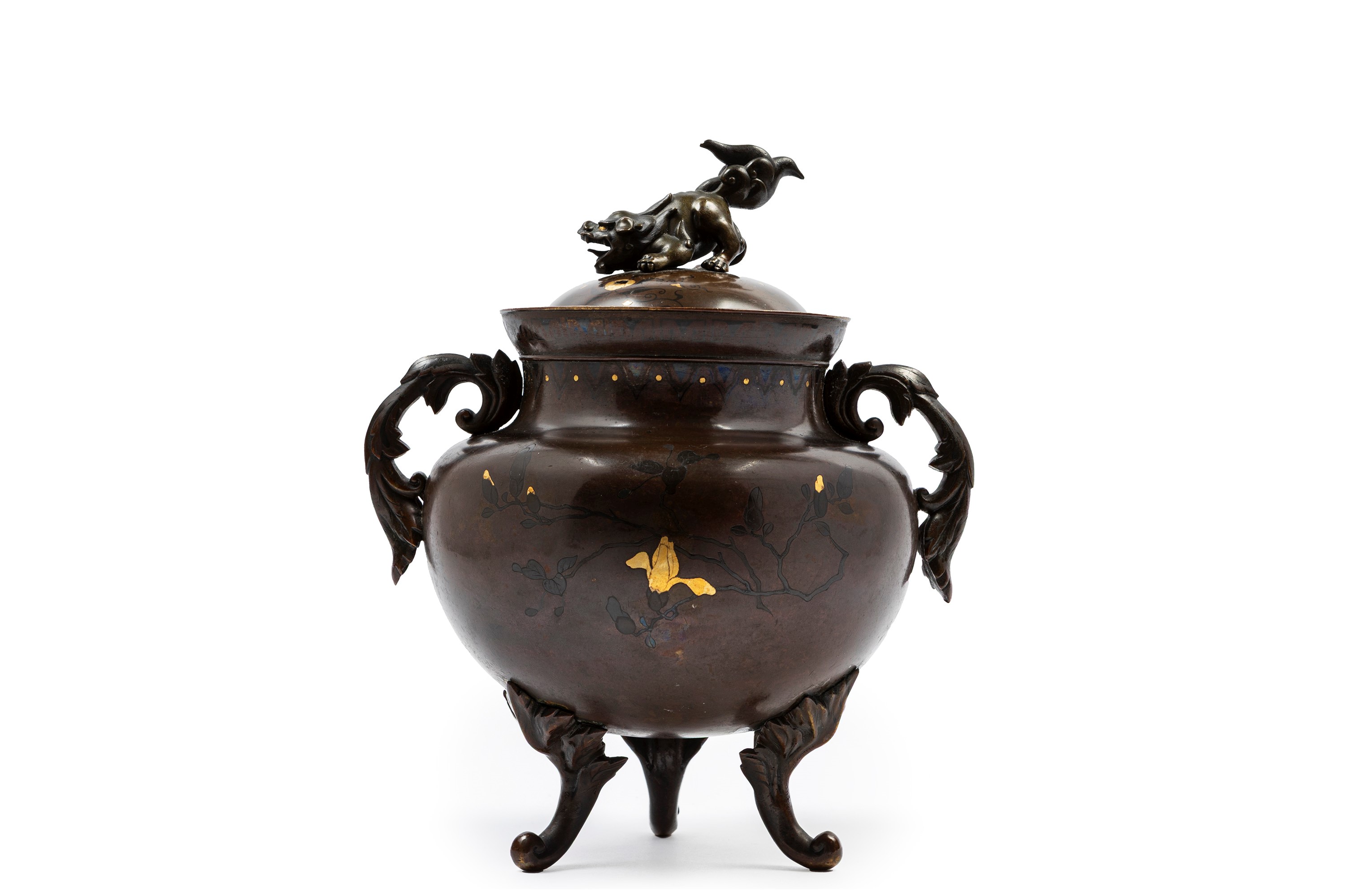 INCENSIERE TRIPODE IN BRONZO