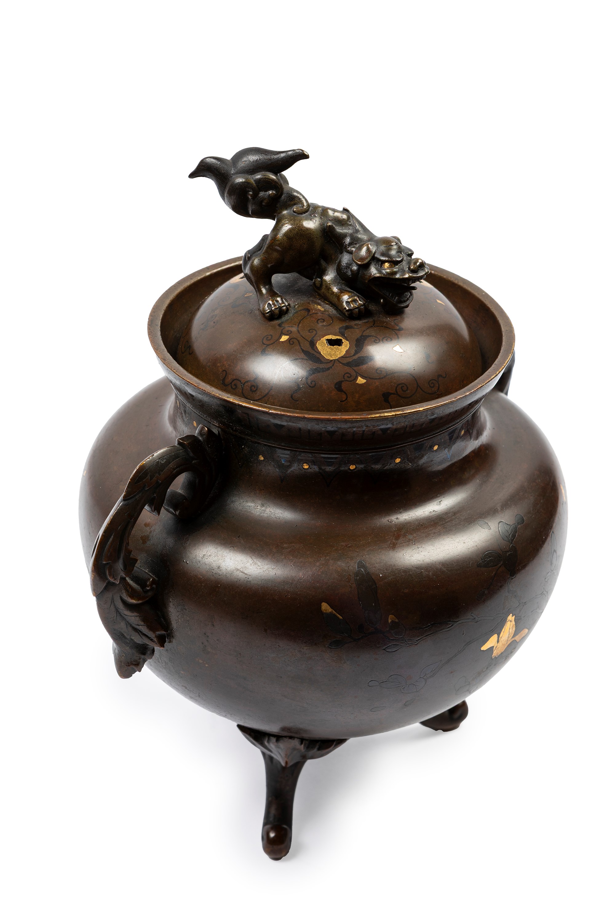 INCENSIERE TRIPODE IN BRONZO