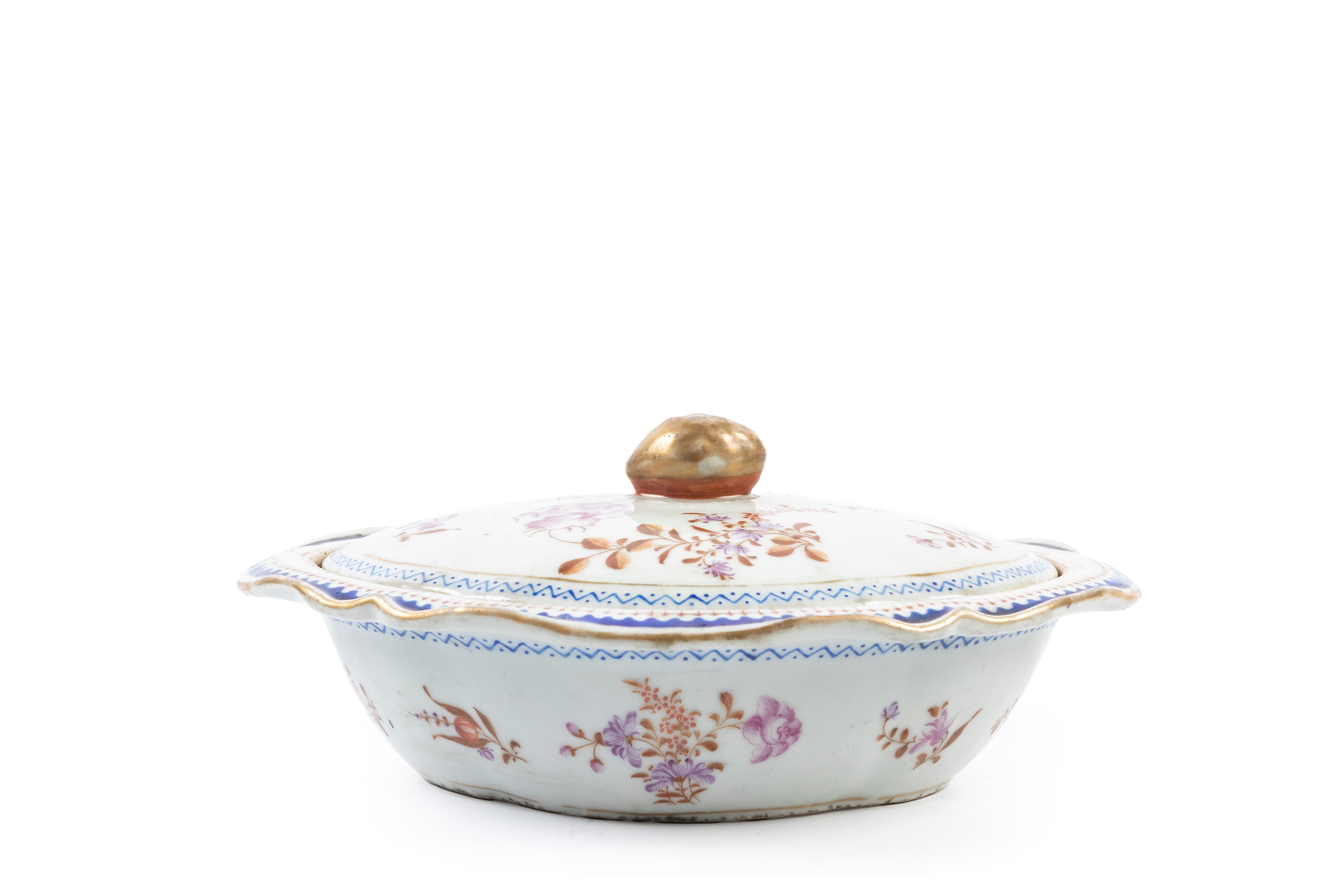 ZUPPIERA CON COPERCHIO IN PORCELLANA EXPORT